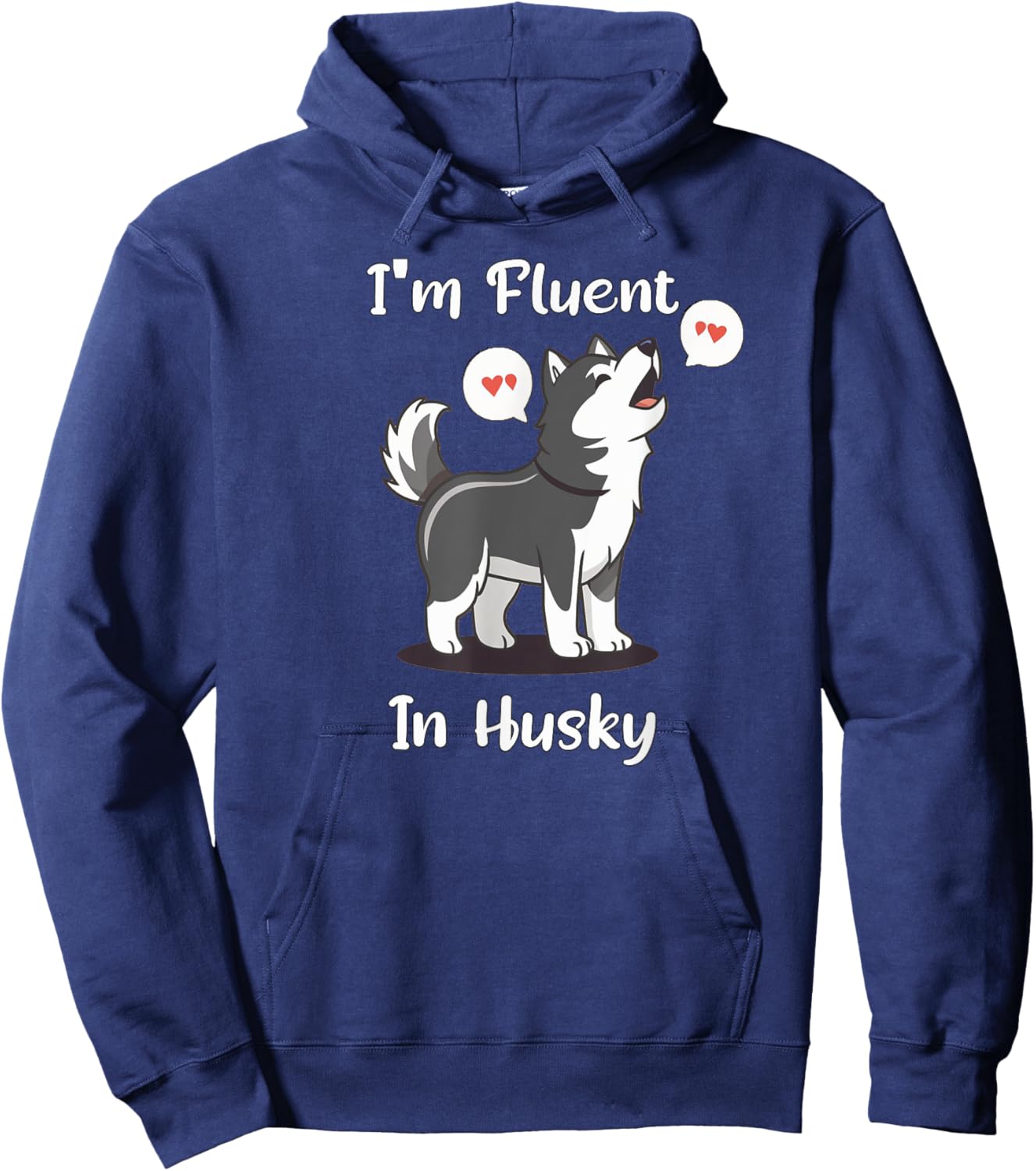 Funny Dog Siberian Huskys Design Dramatic Talking Dog Hoodie - Hoodie | Navy