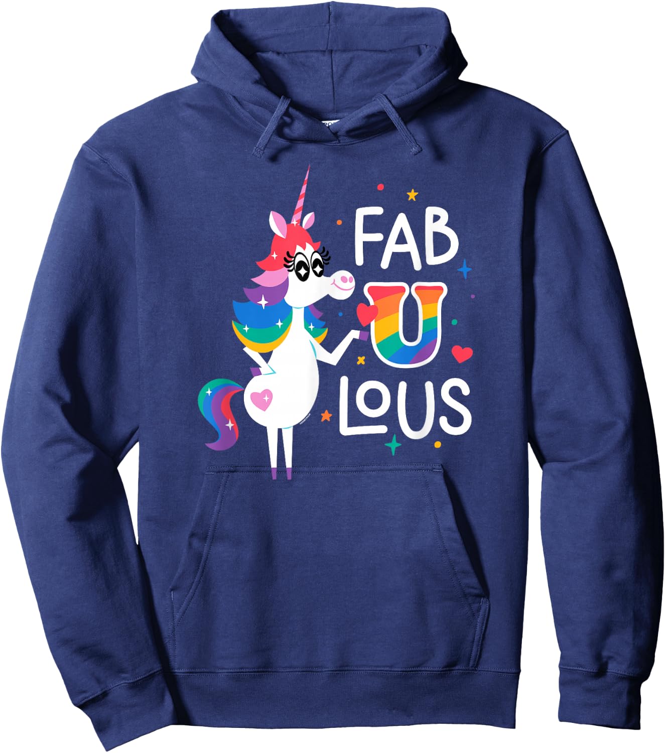Disney & Pixar’s Inside Out Rainbow Unicorn Fab U Lous Pride Hoodie - Hoodie | Navy