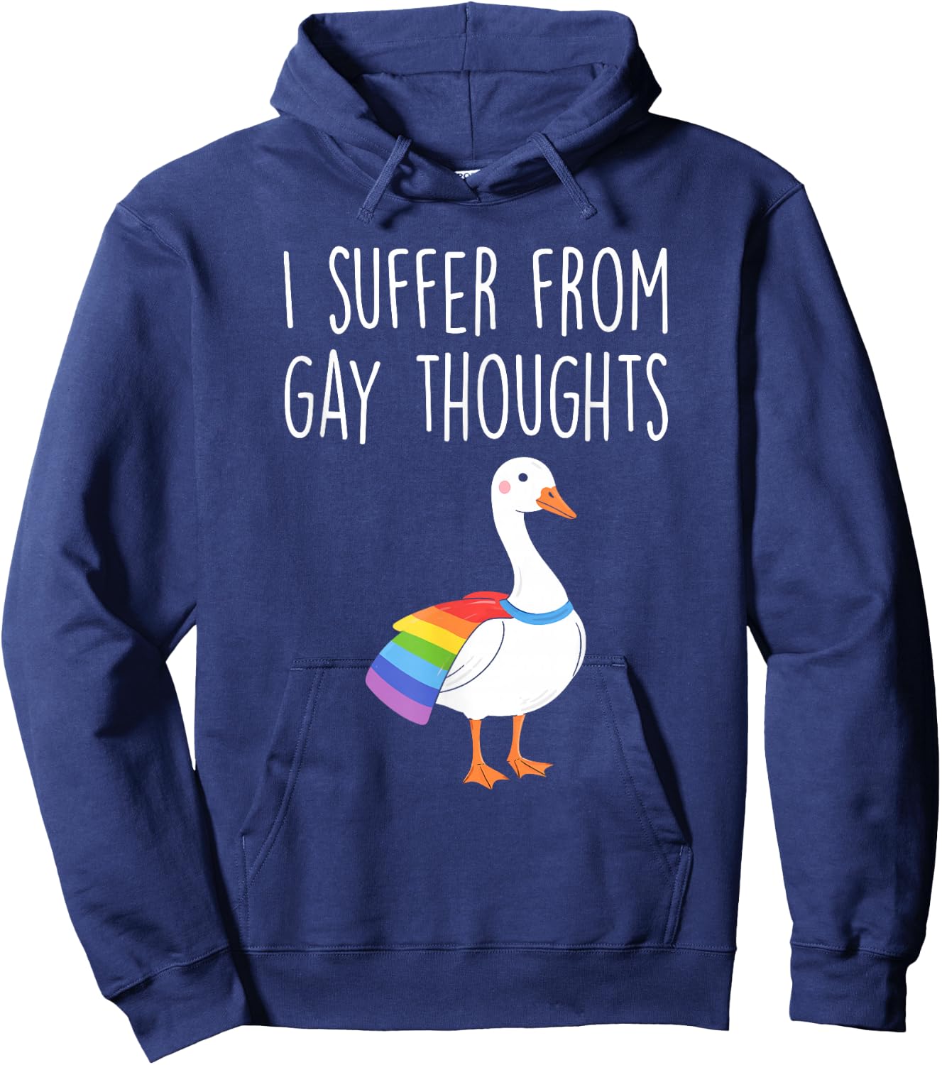I Suffer, from Gay Thoughts, Goose, LGBTQ+ Pride Hoodie - Hoodie | Navy
