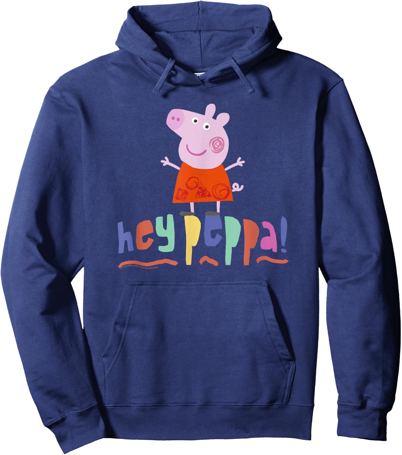 Peppa Pig Hey Peppa! Colorful Text Full Body Portrait Hoodie - Hoodie | Navy