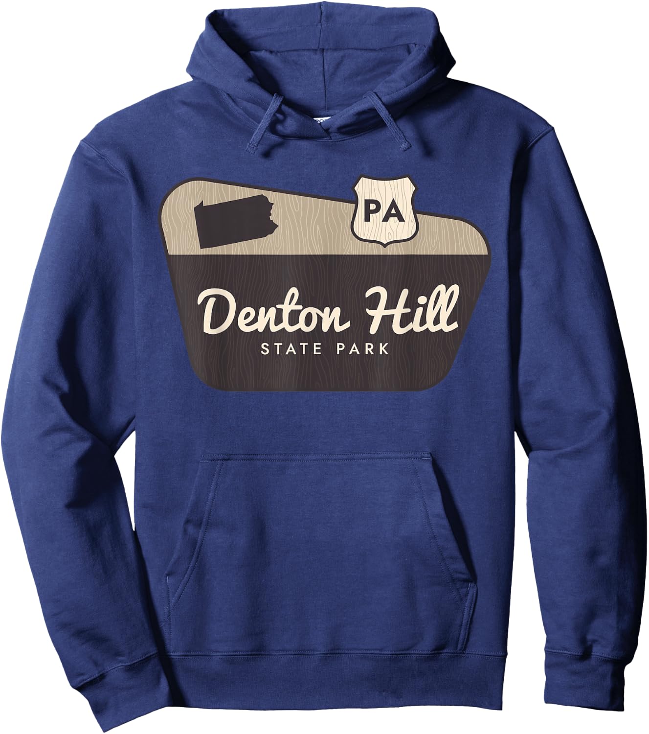 Denton Hill State Park Pennsylvania Welcome Sign Trip Hoodie - Hoodie | Navy