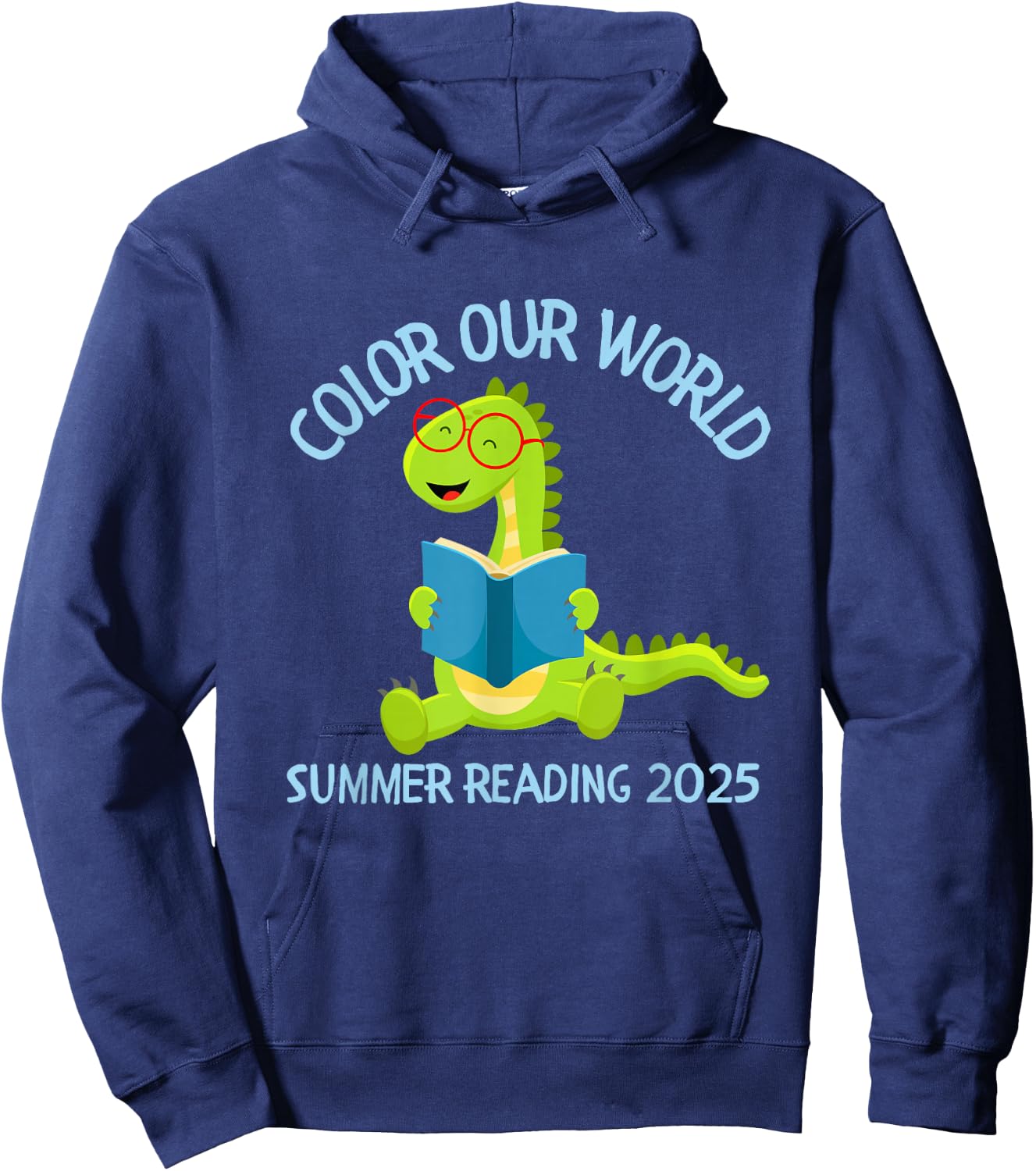 Color Our World Summer 2025 Reading Program Dinosaur Hoodie - Hoodie | Navy