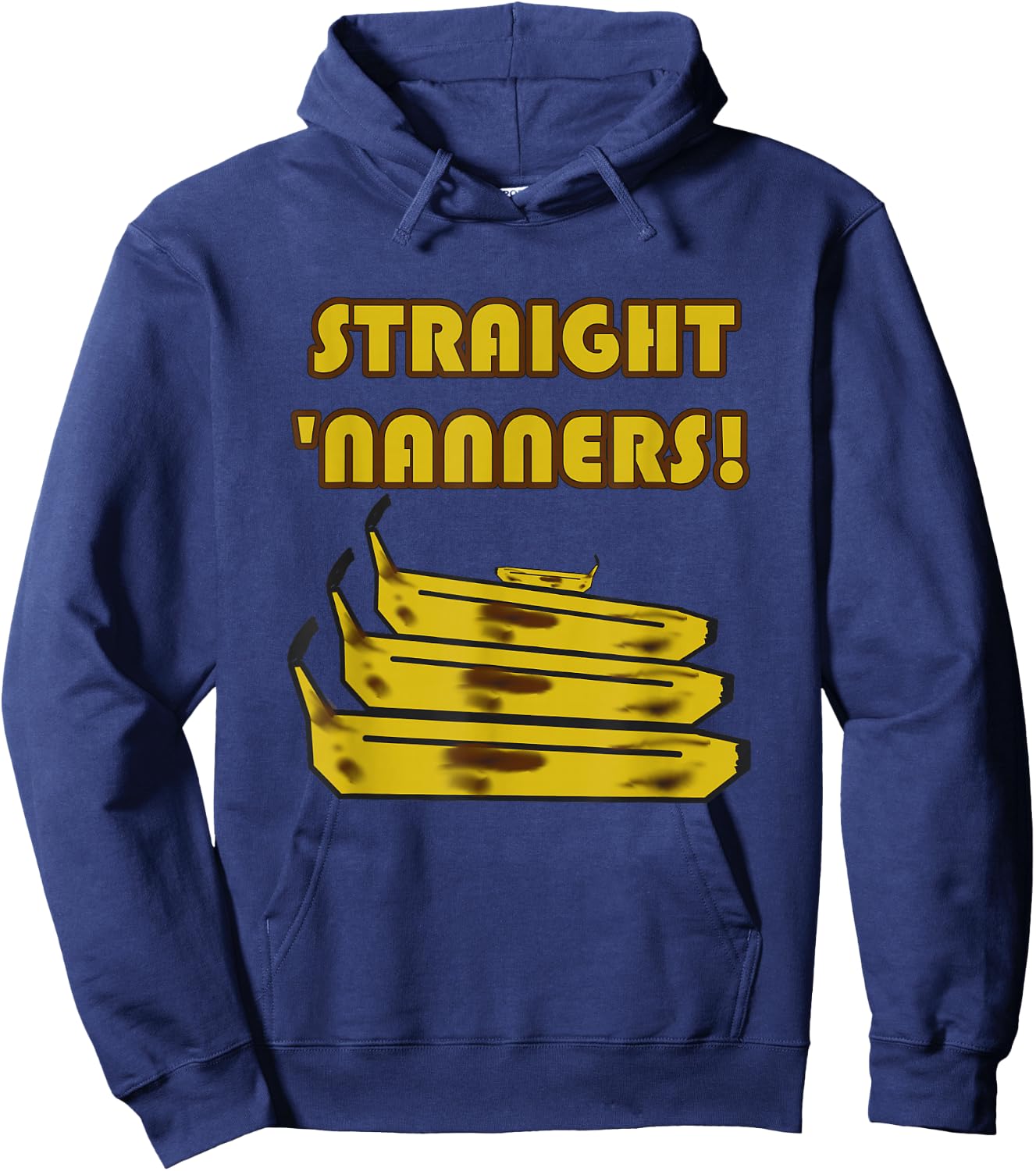 Straight 'Nanners! Funny Banana Lover Saying Novelty Retro Hoodie - Hoodie | Navy
