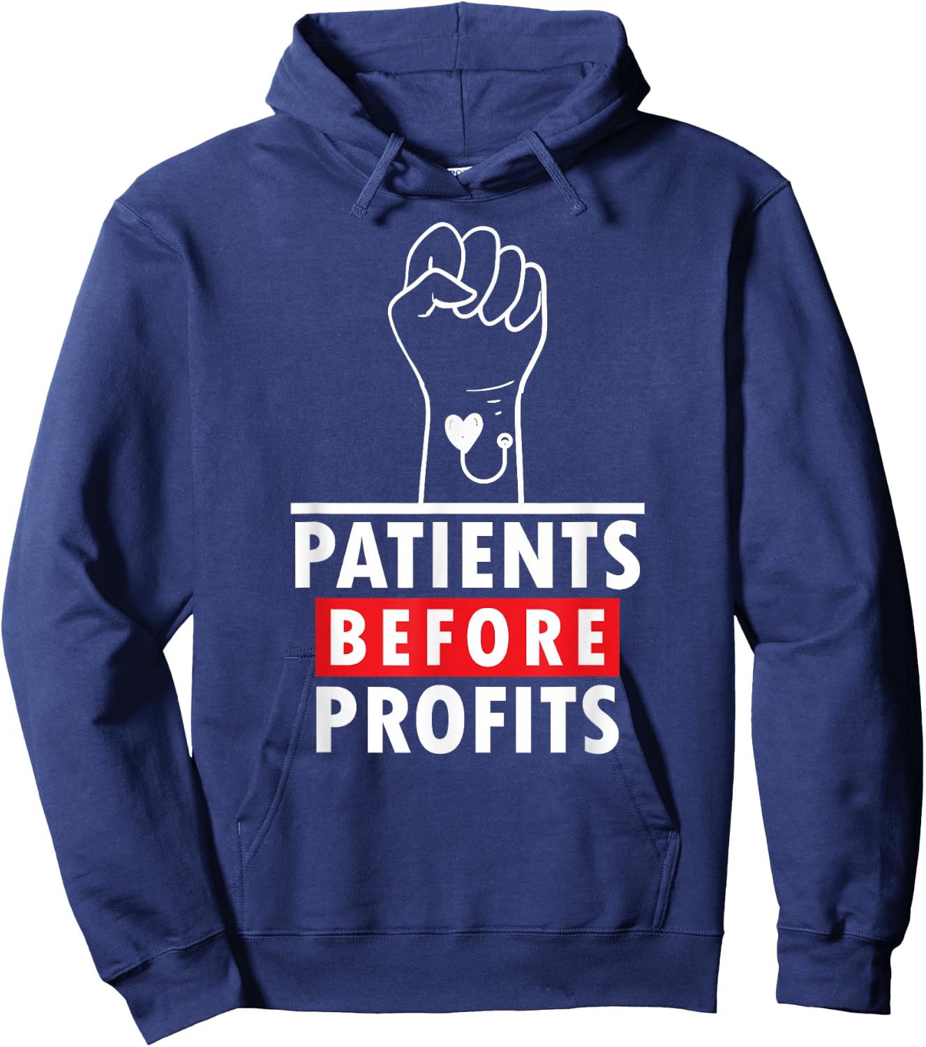 Patients Before Profits, Minnesota Nurses On Strike Hoodie - Hoodie | Navy