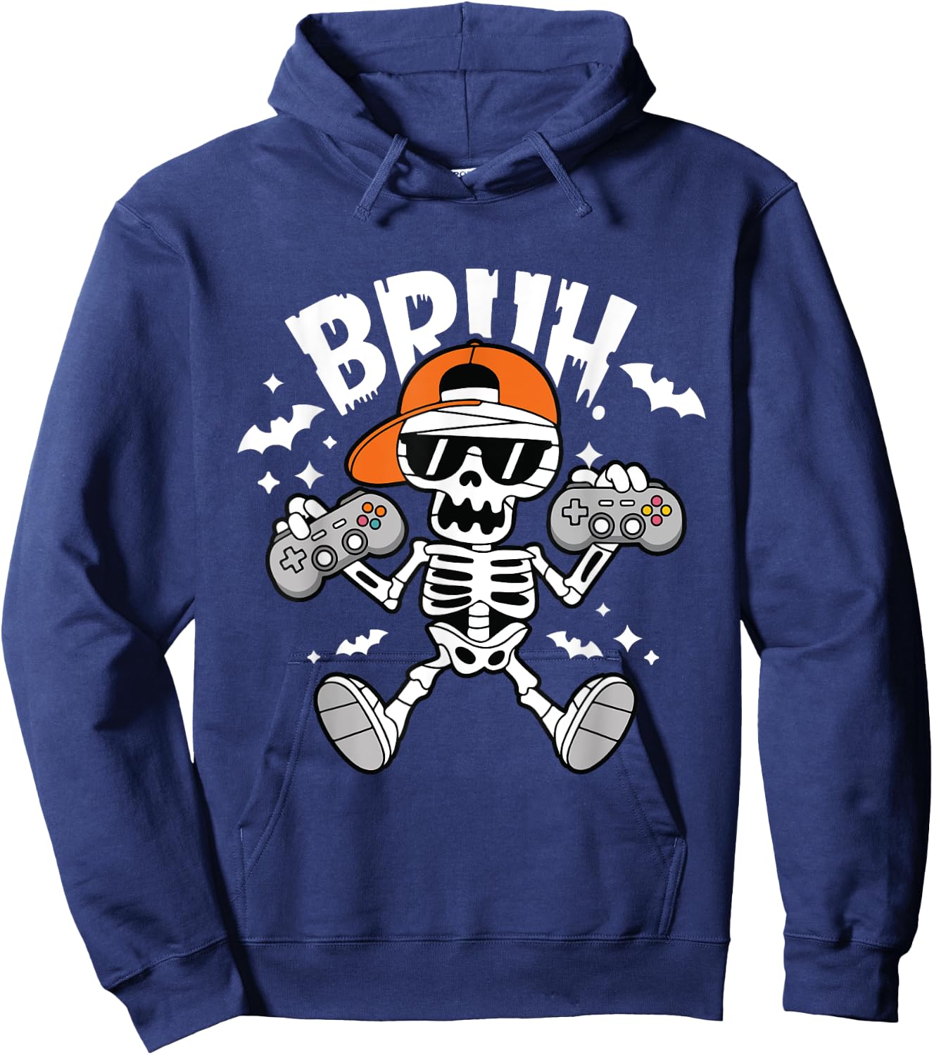 Halloween Skeleton Gamer Video Gaming Boys Men Kids Teens Hoodie - Hoodie | Navy