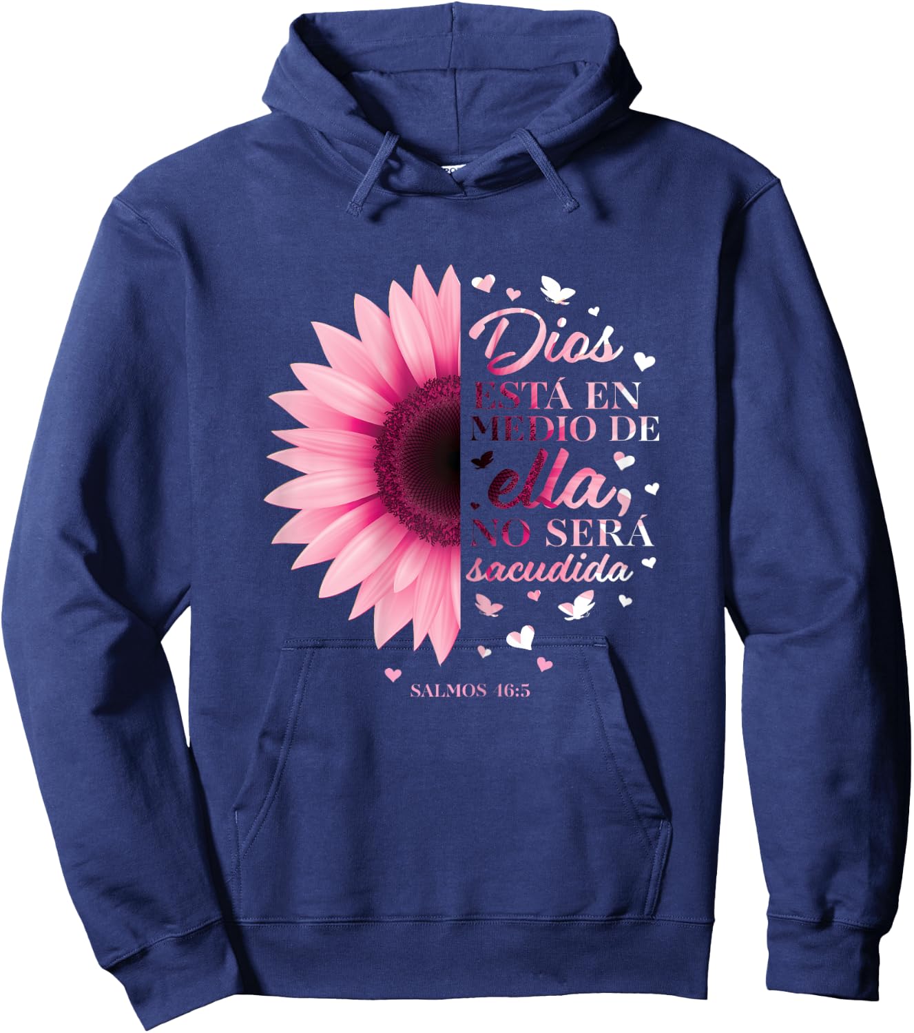 Christian Gifts Women Spanish Religious Gift Verse Espanol Hoodie - Hoodie | Navy