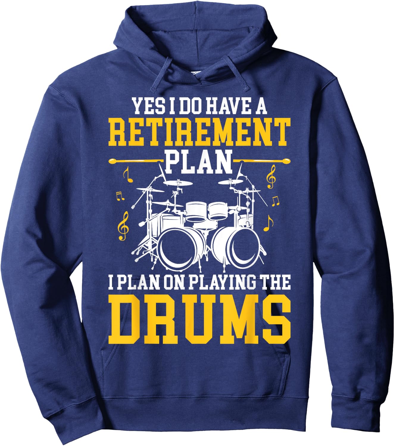 Drummer Retirement Plan - Funny Drums Retired Musician Hoodie - Hoodie | Navy