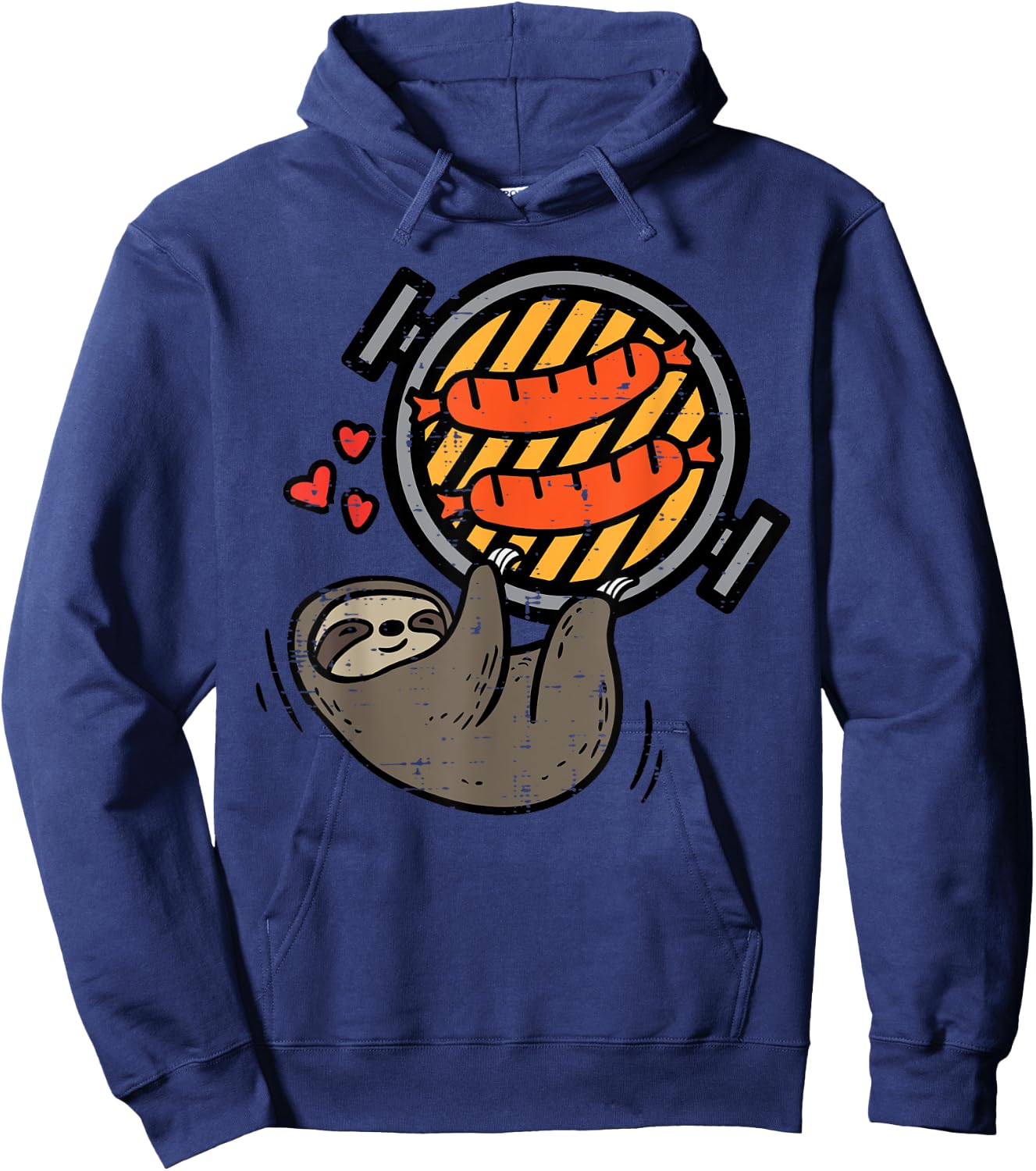 Sloth Bbq Grill Barbecue Meat Kids Toddler Women Men Hoodie - Hoodie | Navy