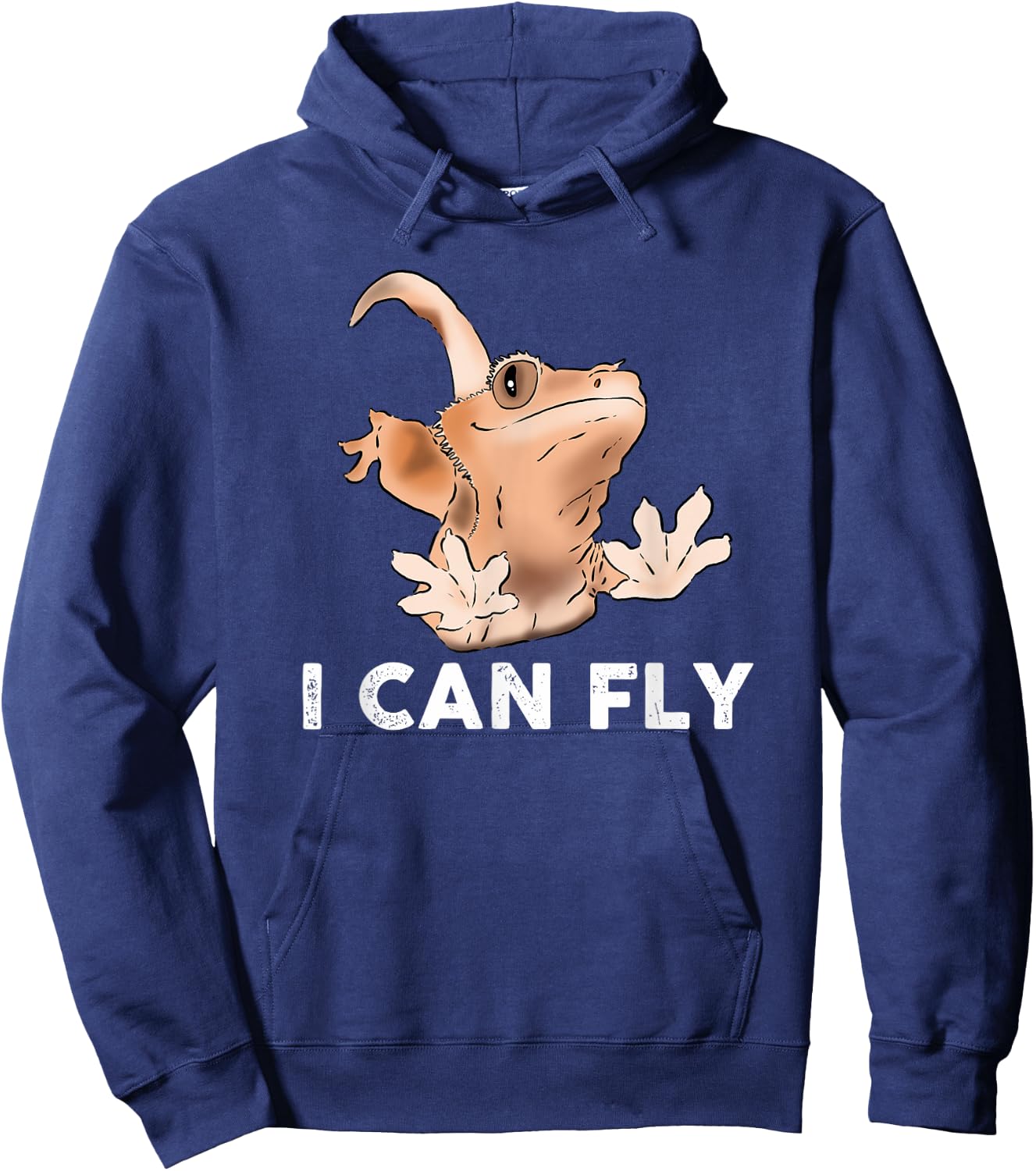 Funny Crested Gecko, Gecko Lover, Gecko Humor, Crestie Gift Hoodie - Hoodie | Navy