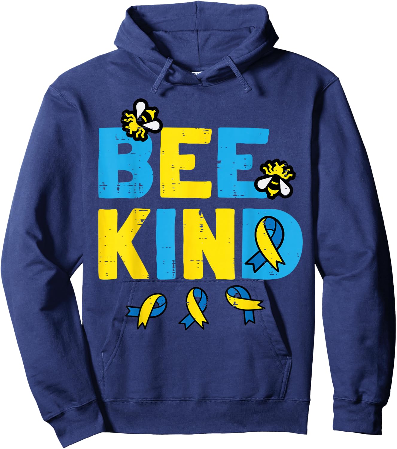 Down Syndrome Awareness Bee Kind Trisomy 21 Men Women Kids Hoodie - Hoodie | Navy