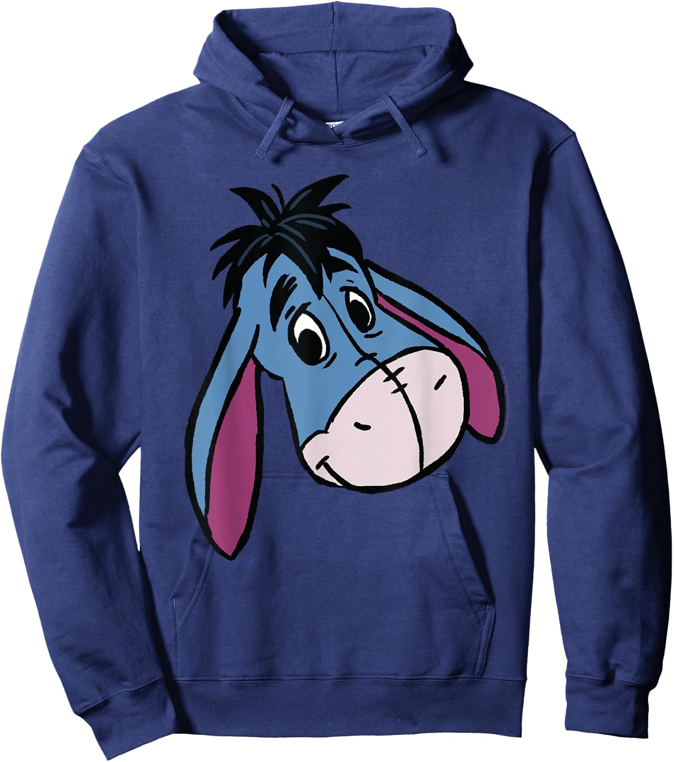 Disney Winnie the Pooh Eeyore Happy Big Face Costume , black Hoodie - Hoodie | Navy