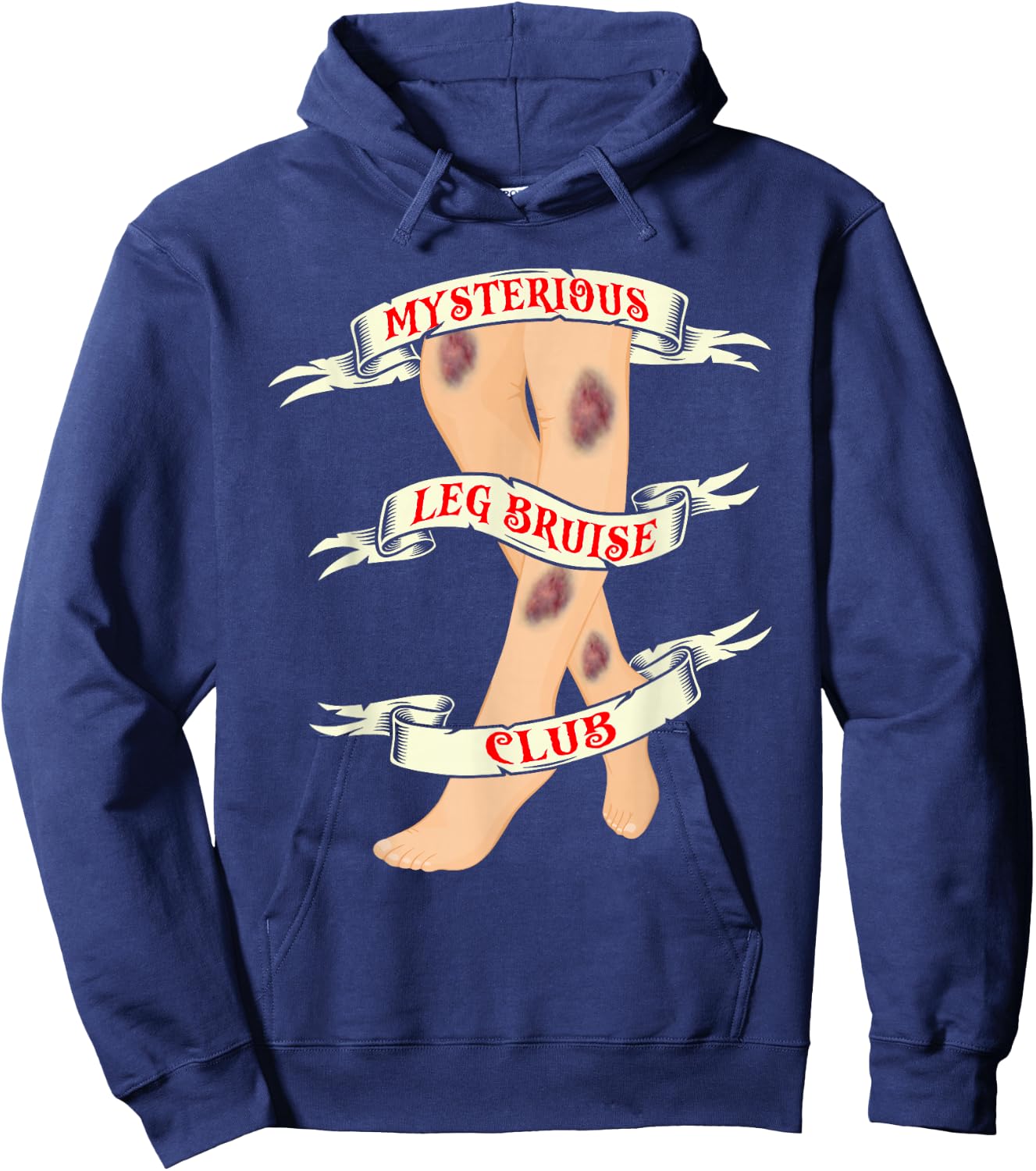 Mysterious Leg Bruise Club - Funny Clumsy Person Hoodie - Hoodie | Navy