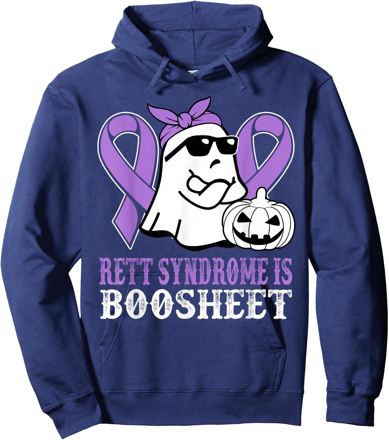 Rett Syndrome Is Boo Sheet Rett Syndrome Warrior Halloween Hoodie - Hoodie | Navy
