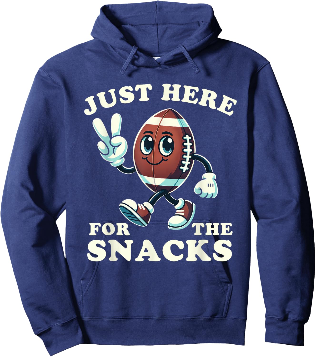 Football Just Here for the Snacks Funny Men Women Kids Hoodie - Hoodie | Navy