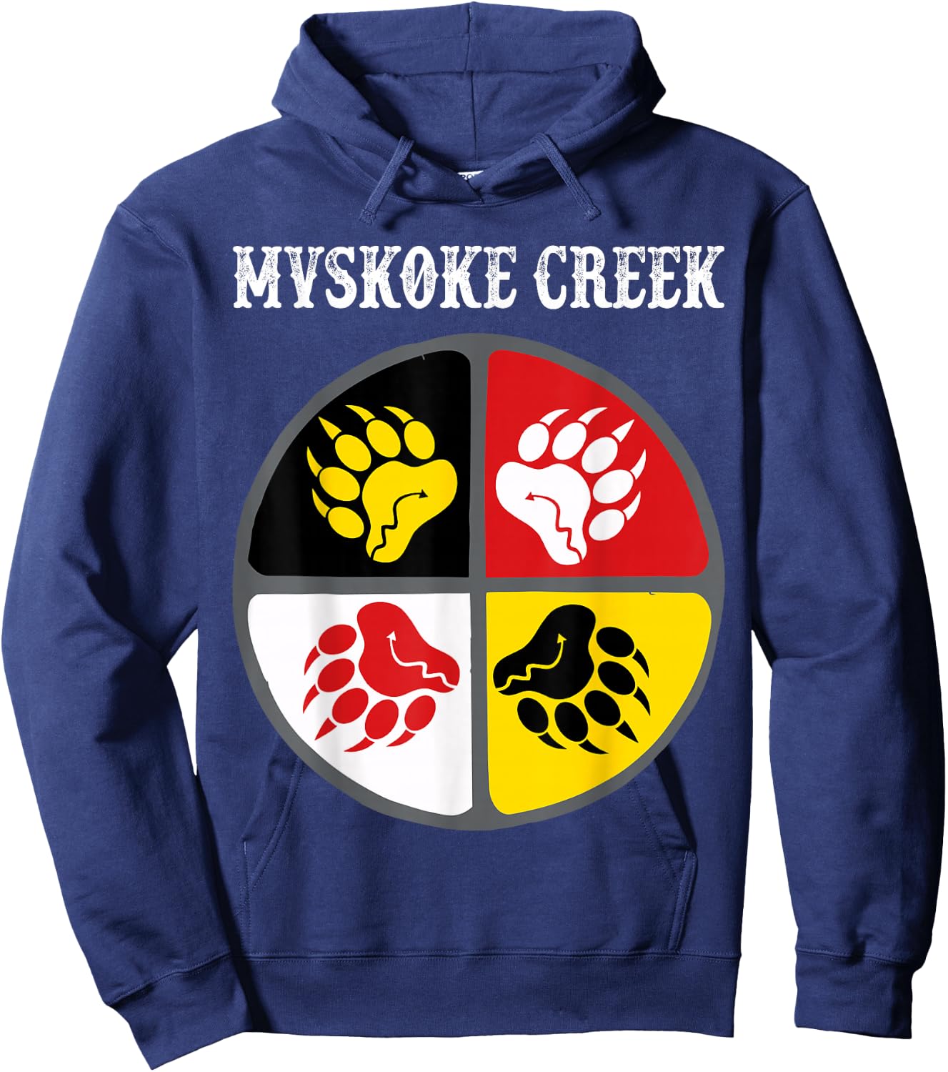 Mvskoke Creek Muskogee Tribe Native American Medicine Wheel Hoodie - Hoodie | Navy