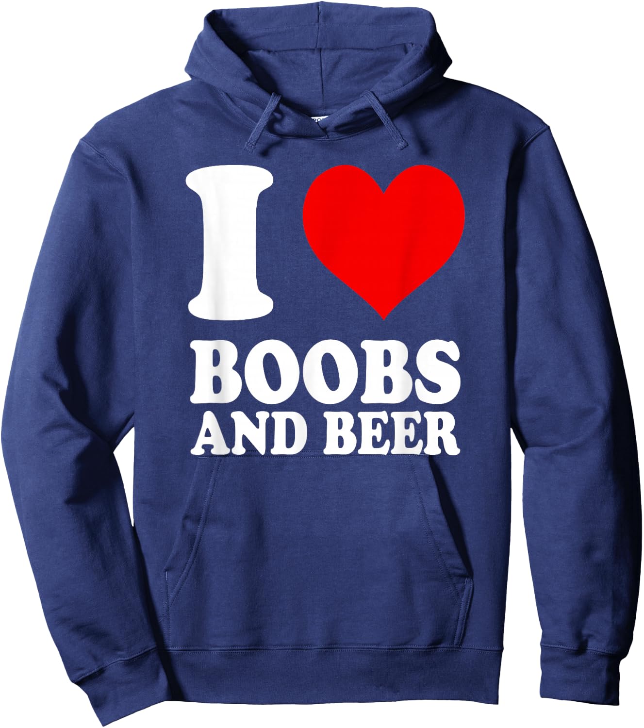 I Love Boobs and Beer , black Hoodie - Hoodie | Navy