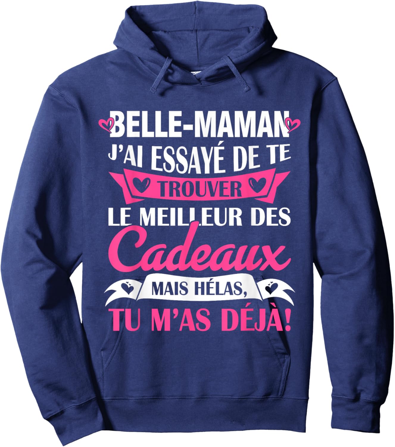 Mother's Day Gift Humour Birthday Gift Stepmom , Black, S Hoodie - Hoodie | Navy