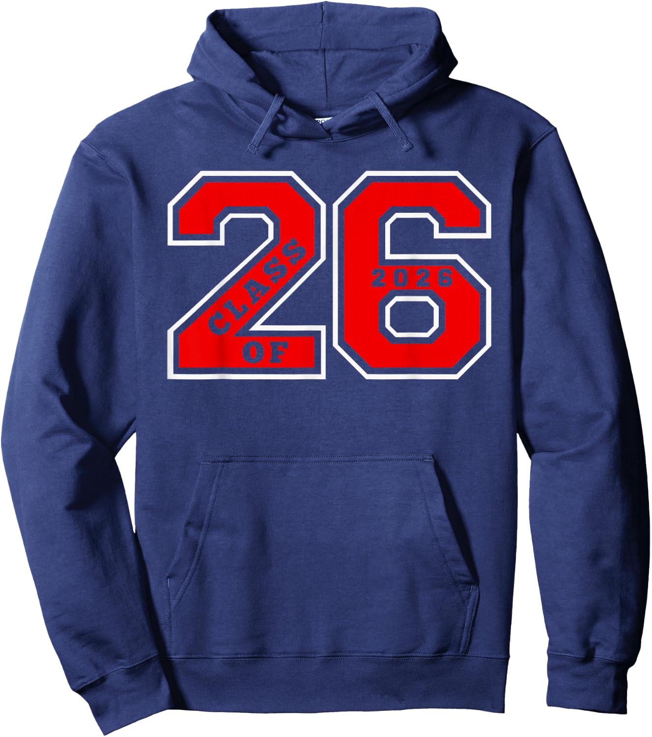 Class of 2026 - Letterman Style Red Class of 26 Swag Gift 2 Hoodie - Hoodie | Navy