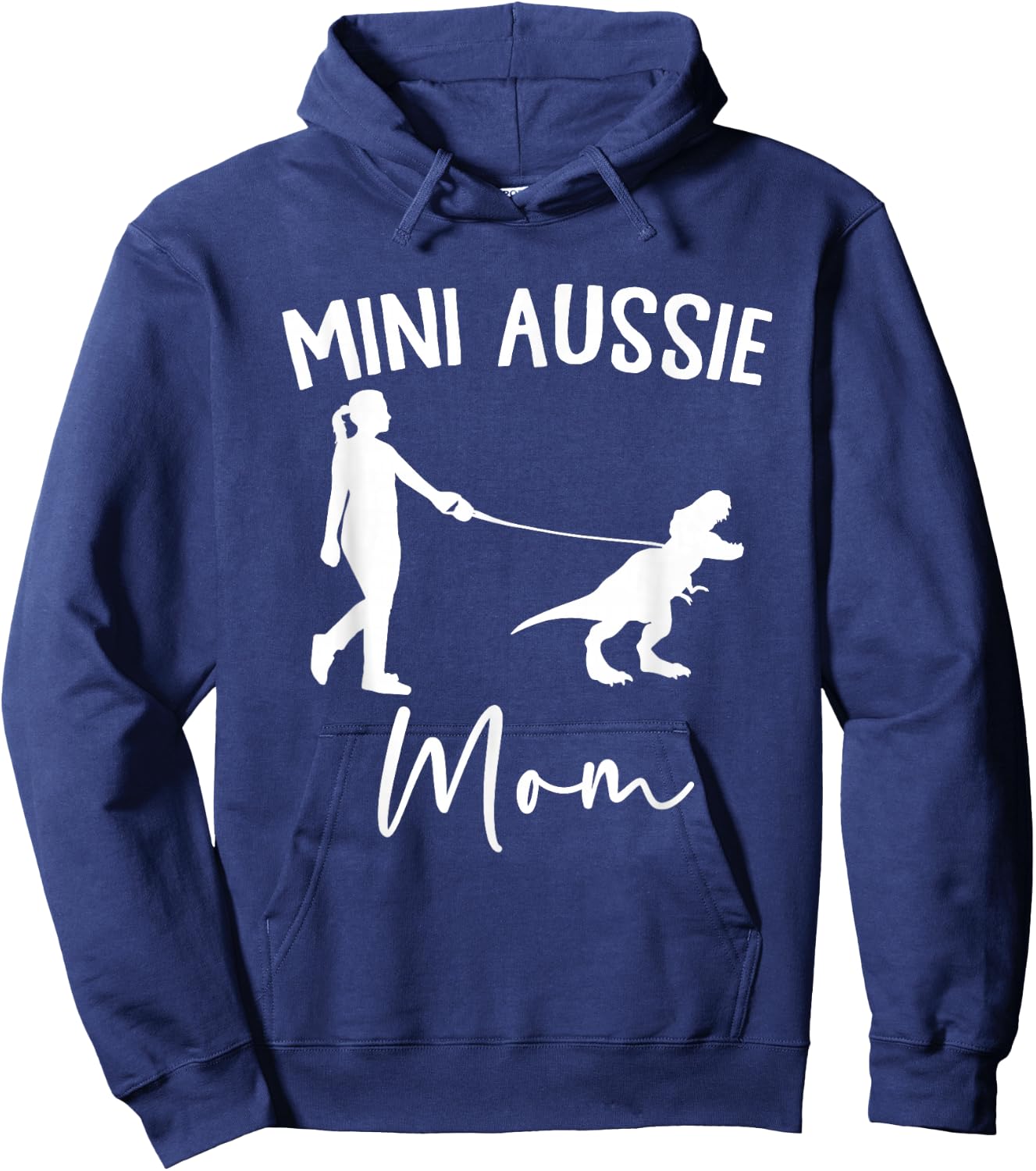 Mini Aussie Mom Australian Shepherd Dog Dinosaur Women Mama Hoodie - Hoodie | Navy