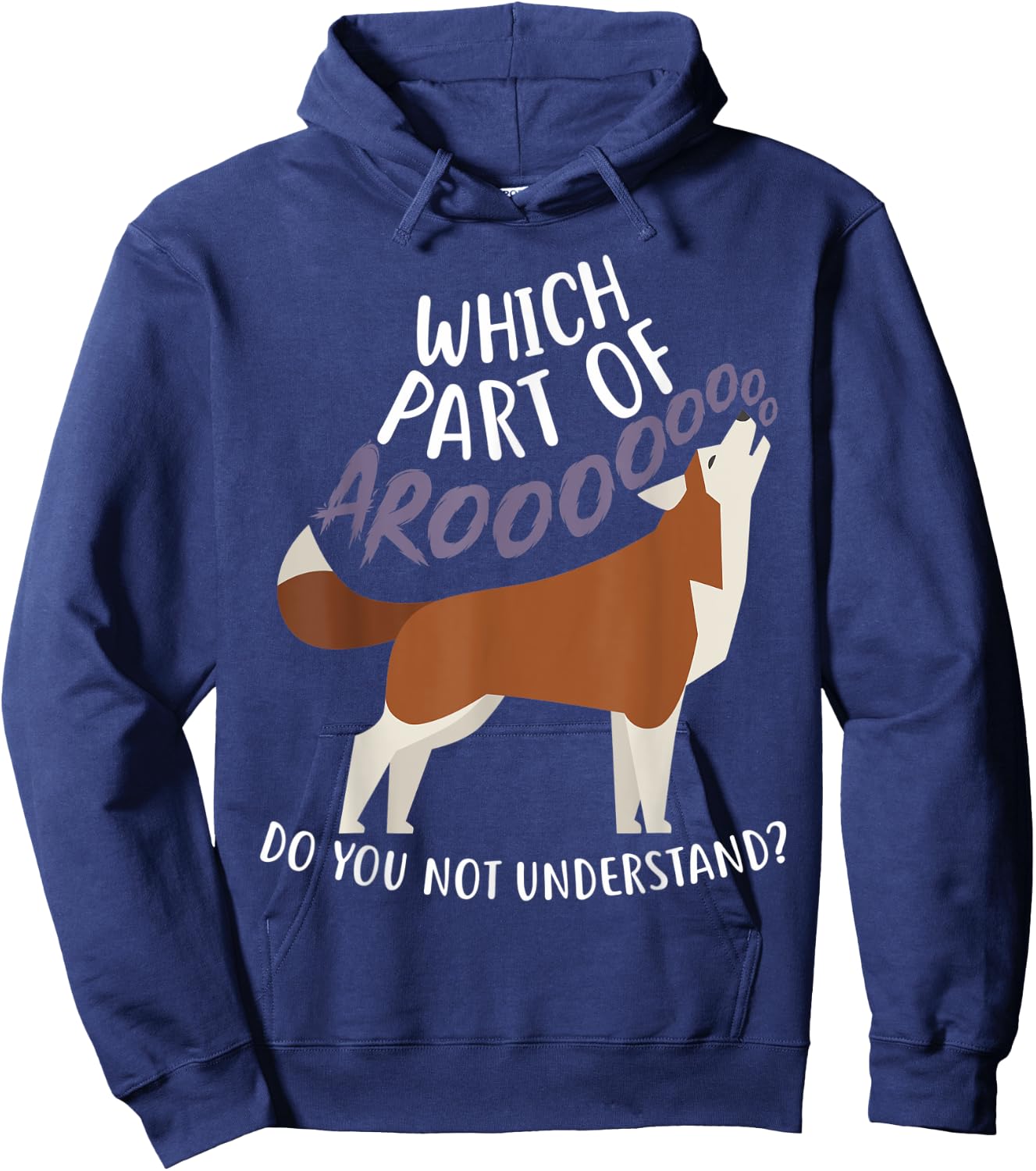 Red Siberian Husky Dog Aroo, Funny Pet Mom Cute Dog Dad Women Kids Hoodie - Hoodie | Navy