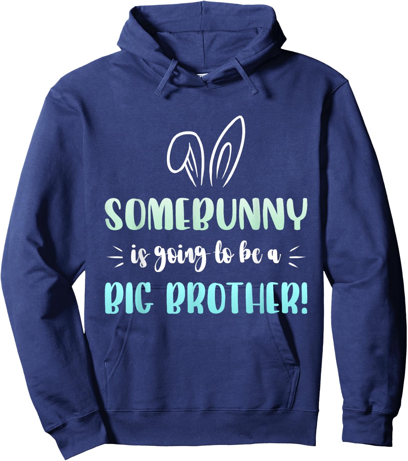 Kids Easter Pregnancy Announcement Somebunny Big Brother Hoodie - Hoodie | Navy