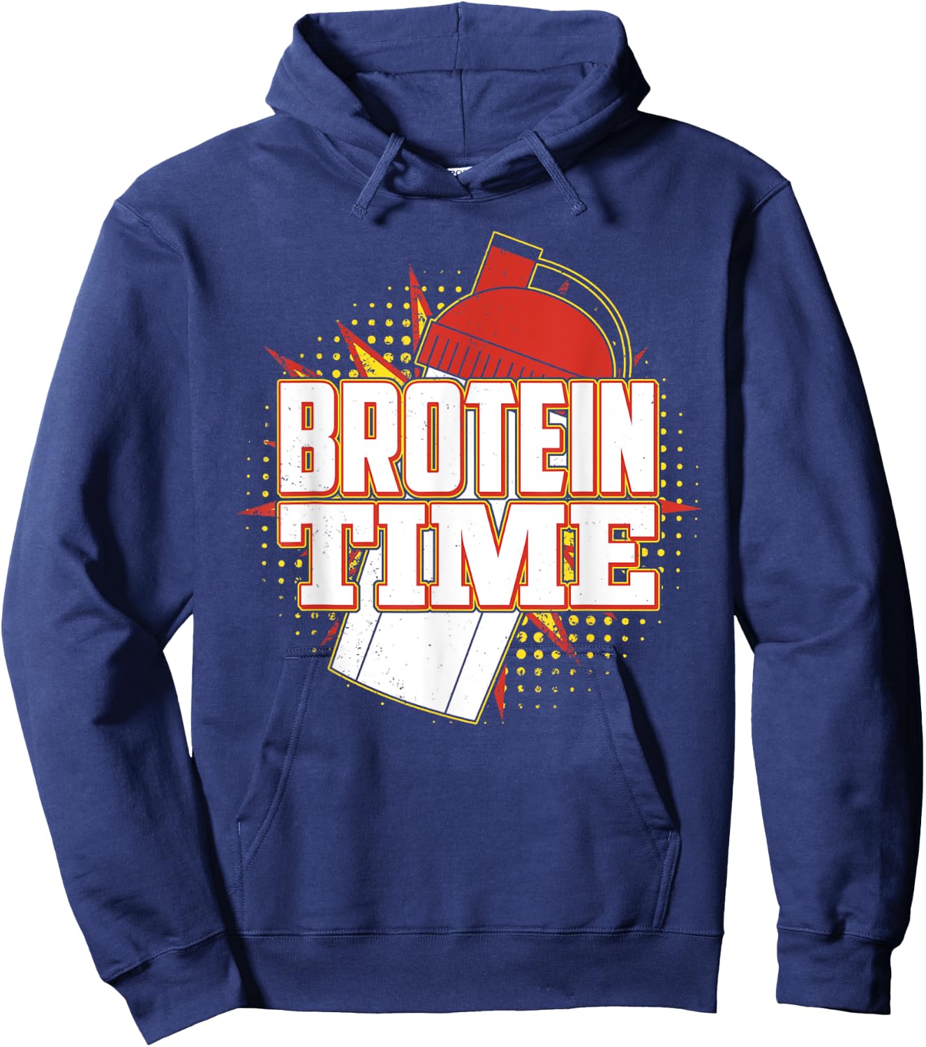 Brotein Time Shirt Funny Work Out, Cross Train Fitness Shirt Hoodie - Hoodie | Navy