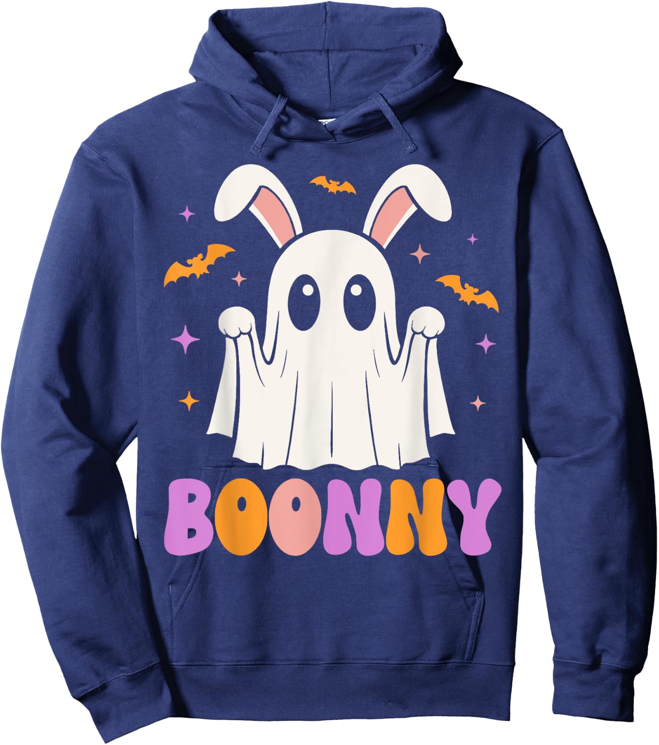 Boonny, spooky bunny ghost pun, rabbit Halloween costume Hoodie - Hoodie | Navy