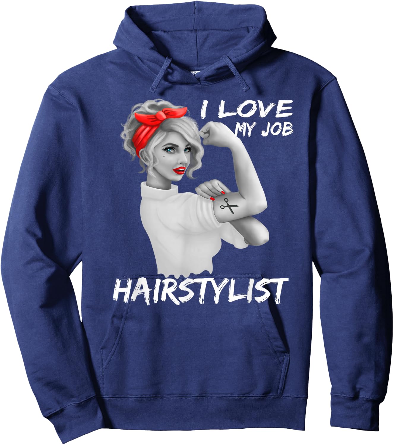 Hairstylist Salon Hairdresser I Love My Job T Shirt Hoodie - Hoodie | Navy