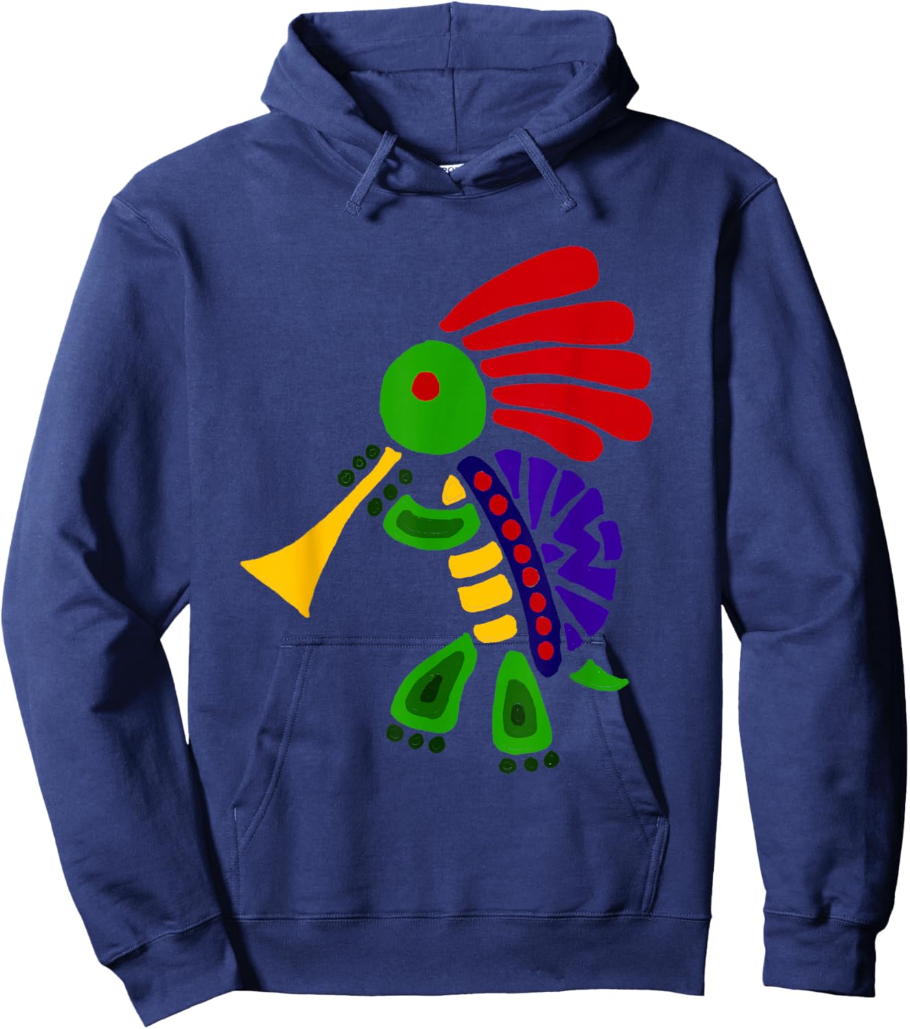 Smiletodaytees Funky Turtle Dancing Kokopelli Hoodie - Hoodie | Navy