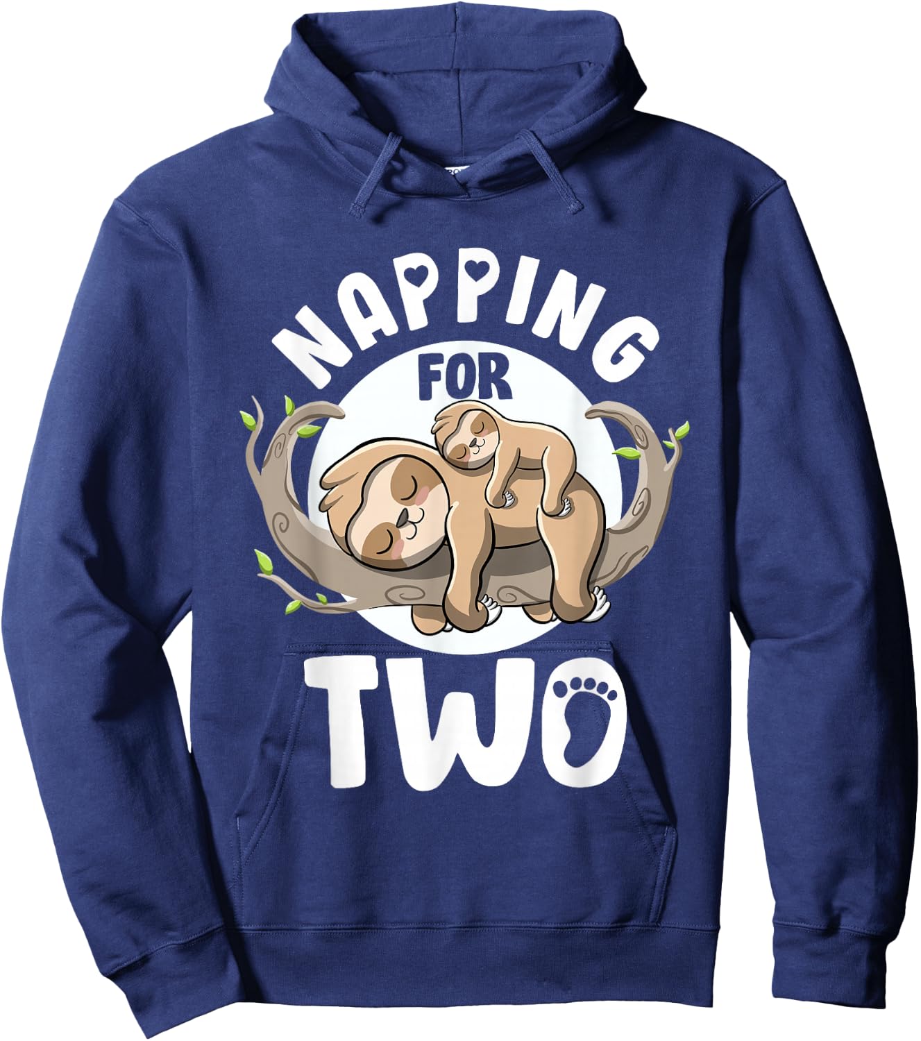 Napping For Two Cute Sloth Pregnancy Announcement Mom To Be Hoodie - Hoodie | Navy