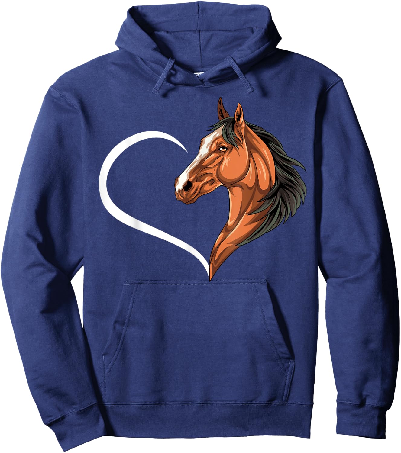Horse Shirts Girls Kids Heart Cute Horse Hoodie - Hoodie | Navy