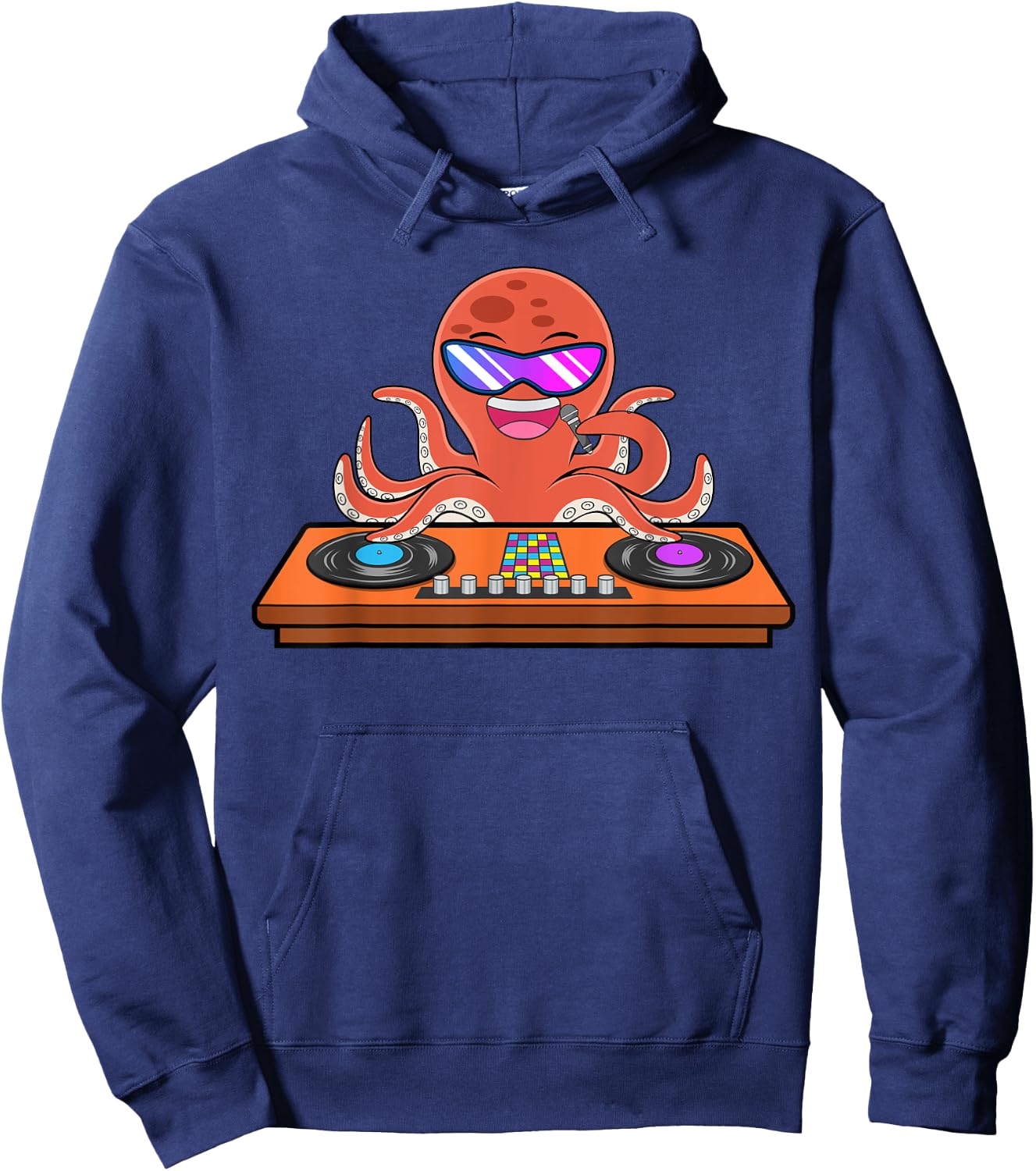 Octopus DJ Music Musician Party Squid Hoodie - Hoodie | Navy