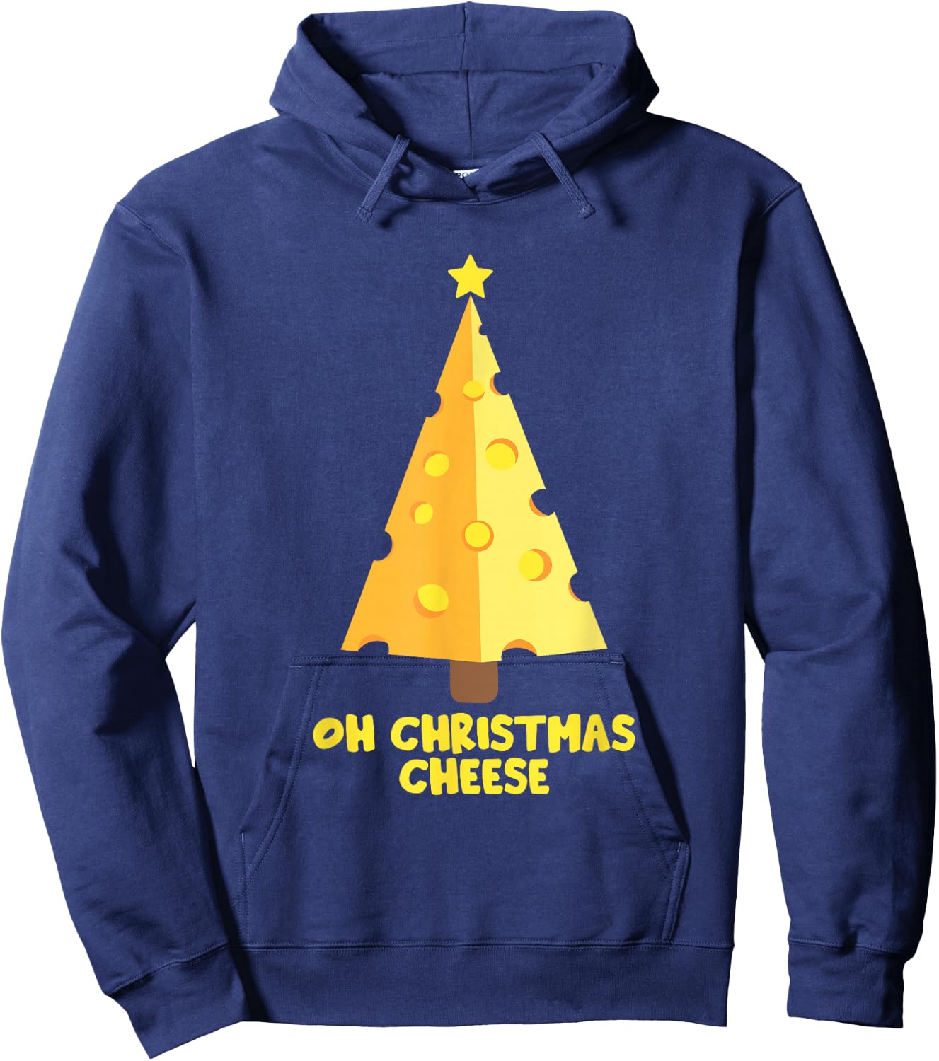 Oh Christmas Cheese Funny Cheese Lovers Gift Hoodie - Hoodie | Navy