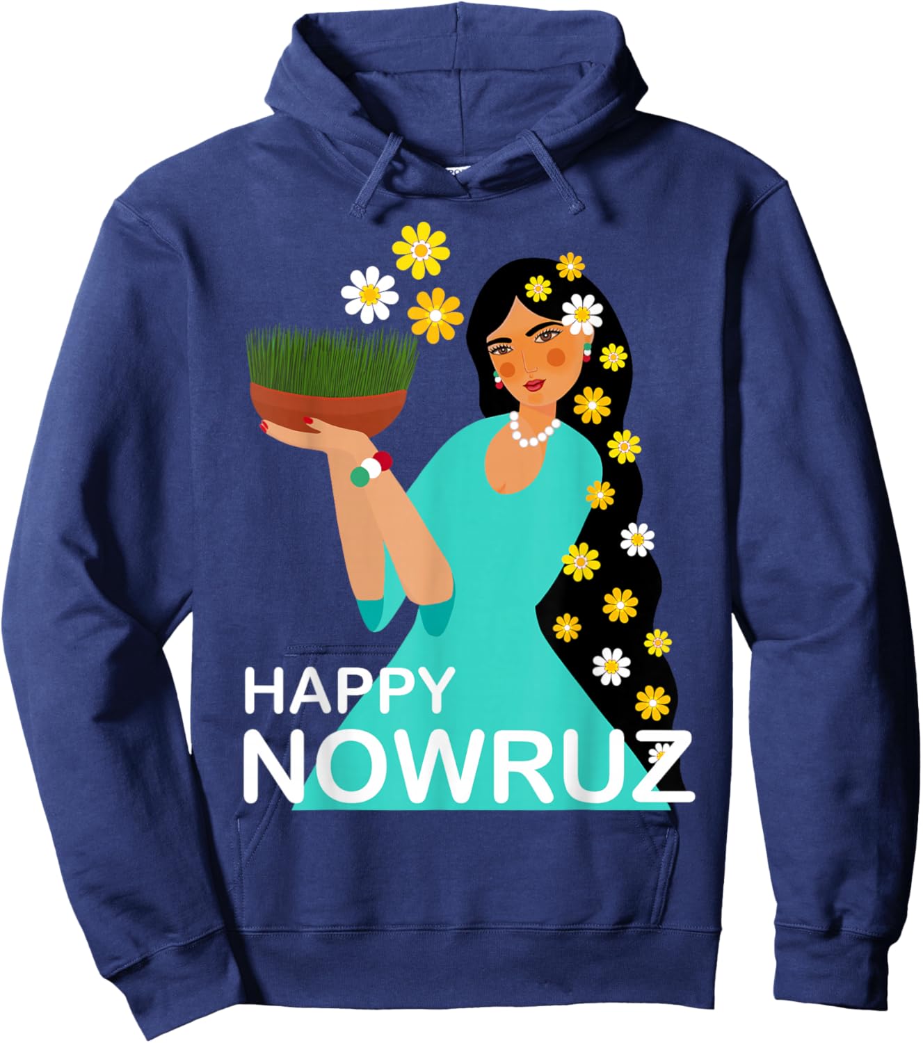 Nowruz Persian New Year Happy Nowrouz Spring Sabzeh Nowruz , gray Hoodie - Hoodie | Navy