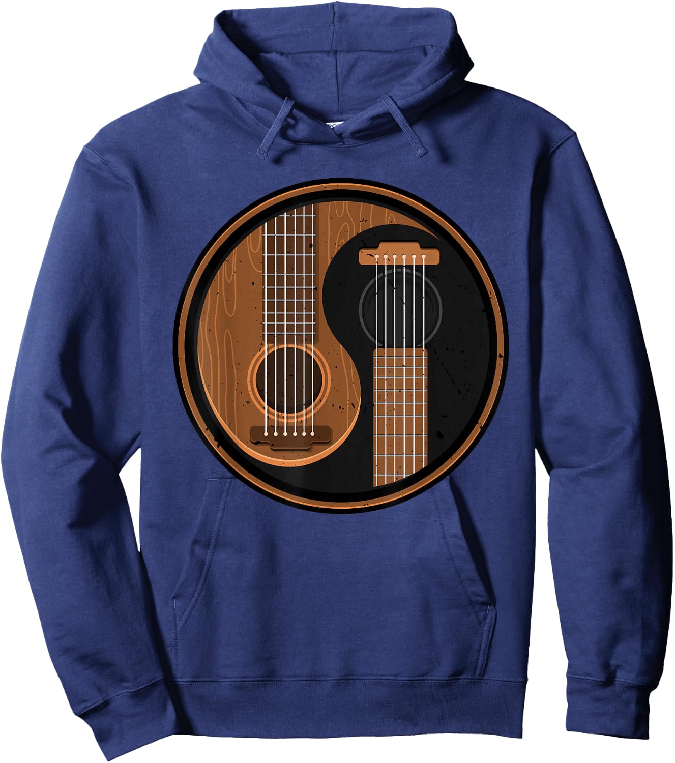 Yin Yang Guitar Player Guitarist Musician Funny Artist Gift Hoodie - Hoodie | Navy