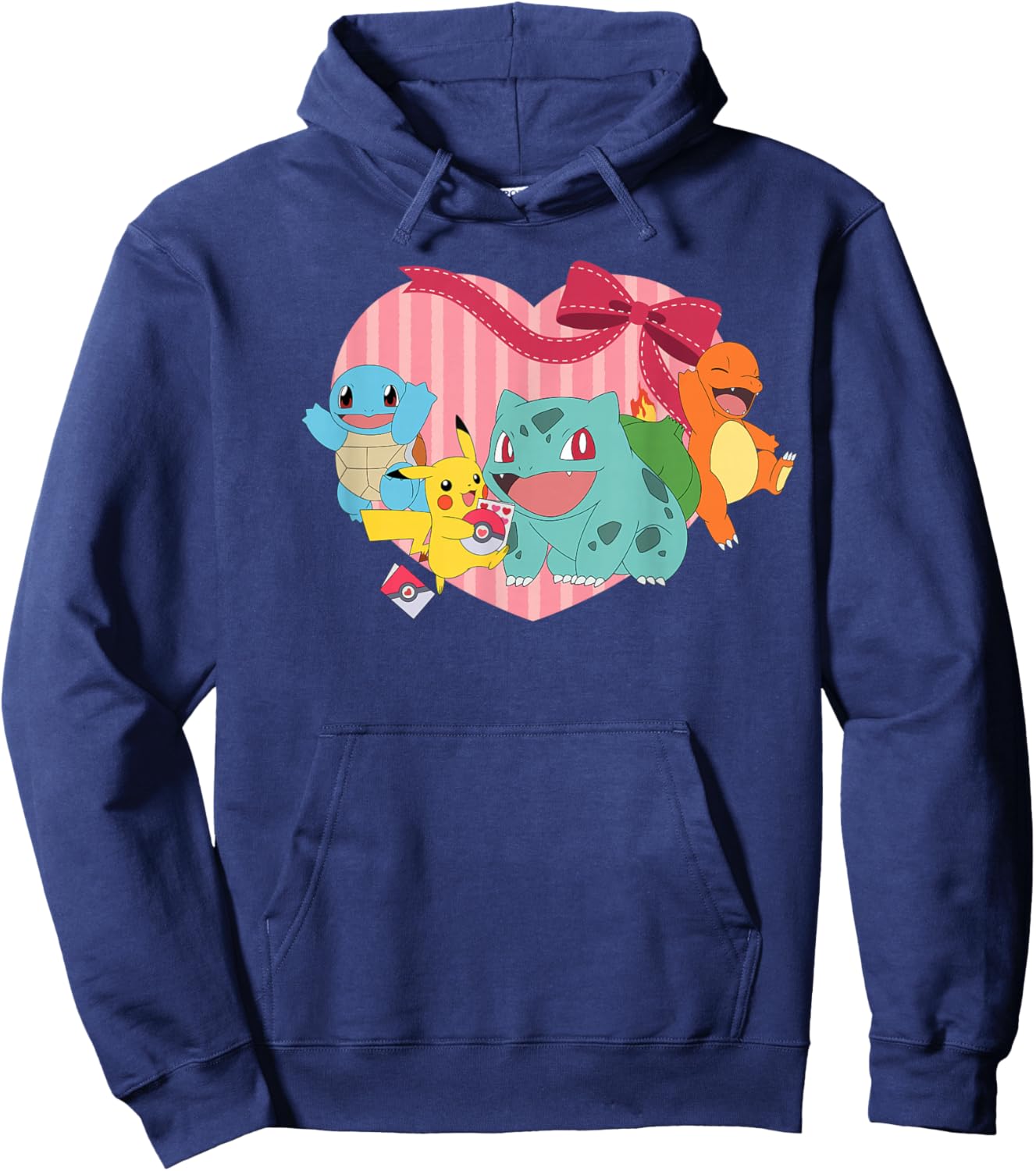 Pokémon - Valentine Pikachu Charmander Squirtle Bulbasaur Hoodie - Hoodie | Navy
