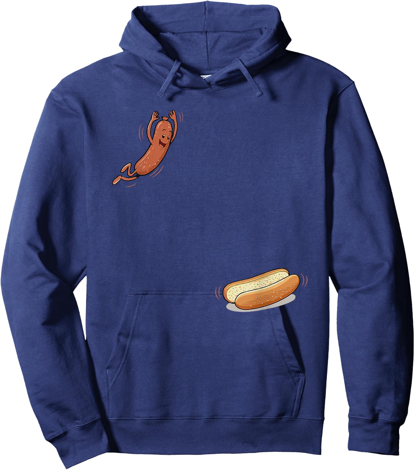 hot Dog Jumping into bun Hoodie - Hoodie | Navy