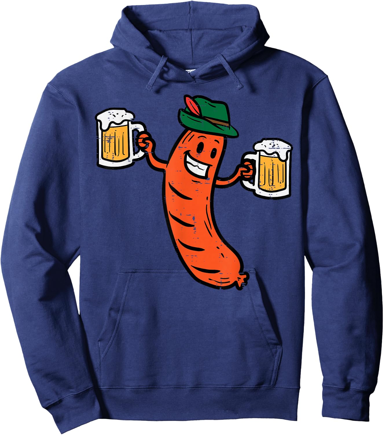 Oktoberfest Bratwurst German Sausage Costume Men Women Kids Hoodie - Hoodie | Navy