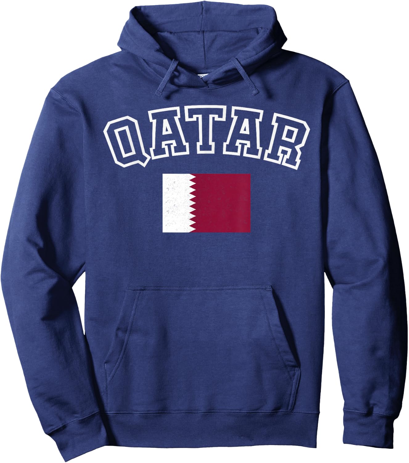 Katar-Flagge, Vintage, Used-Look, Retro-Design Hoodie - Hoodie | Navy
