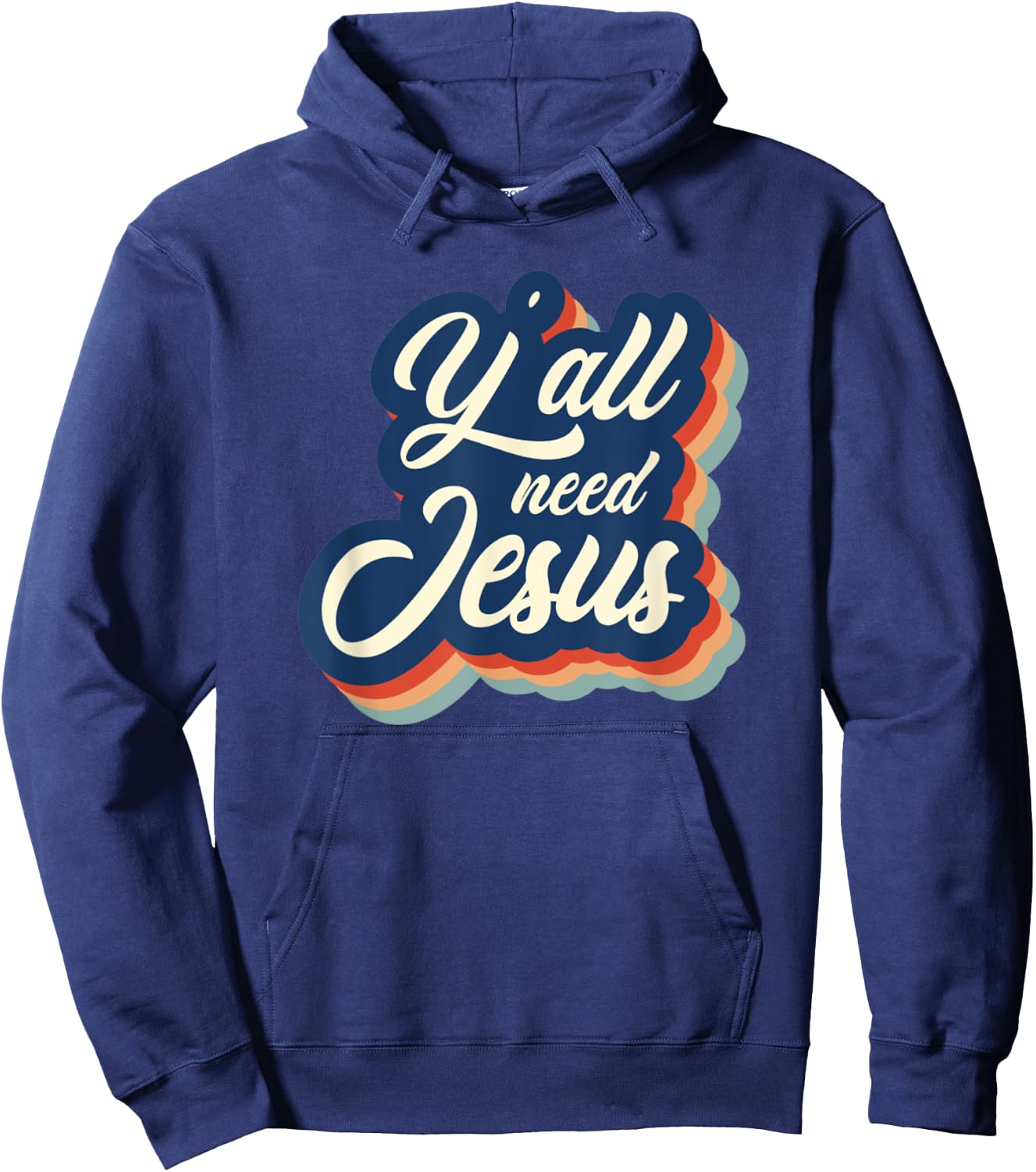 Vintage Y'all Need Jesus Retro Jesus Hoodie - Hoodie | Navy