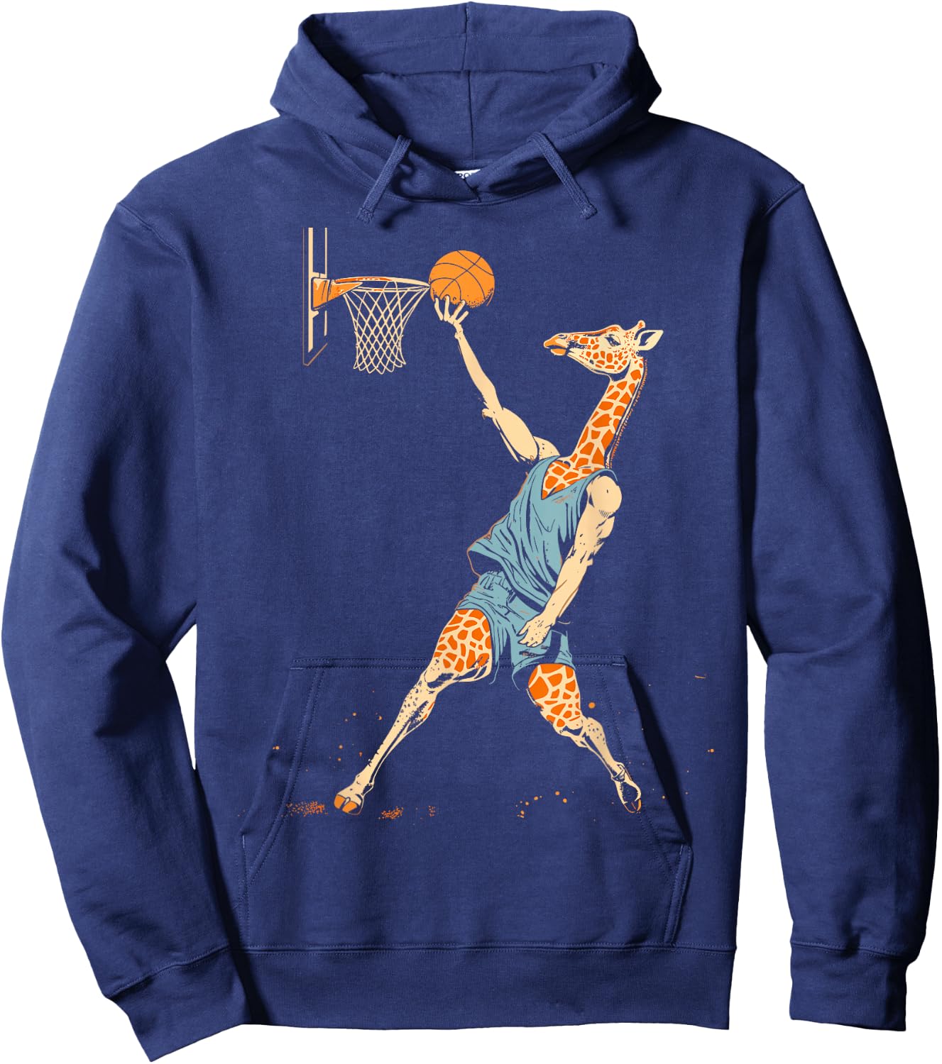 Funny Giraffe Playing Basketball Player Sports Hoops Women Hoodie - Hoodie | Navy