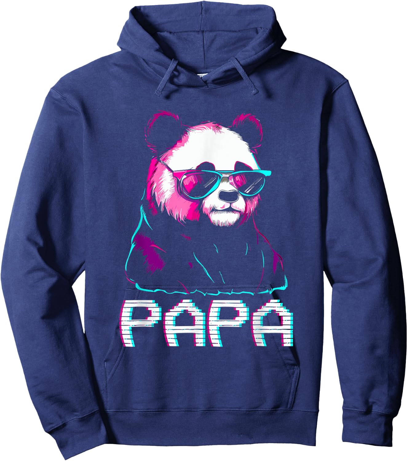 Papa Panda Bear - Retro Funny Papa Father's Day Birthday Hoodie - Hoodie | Navy