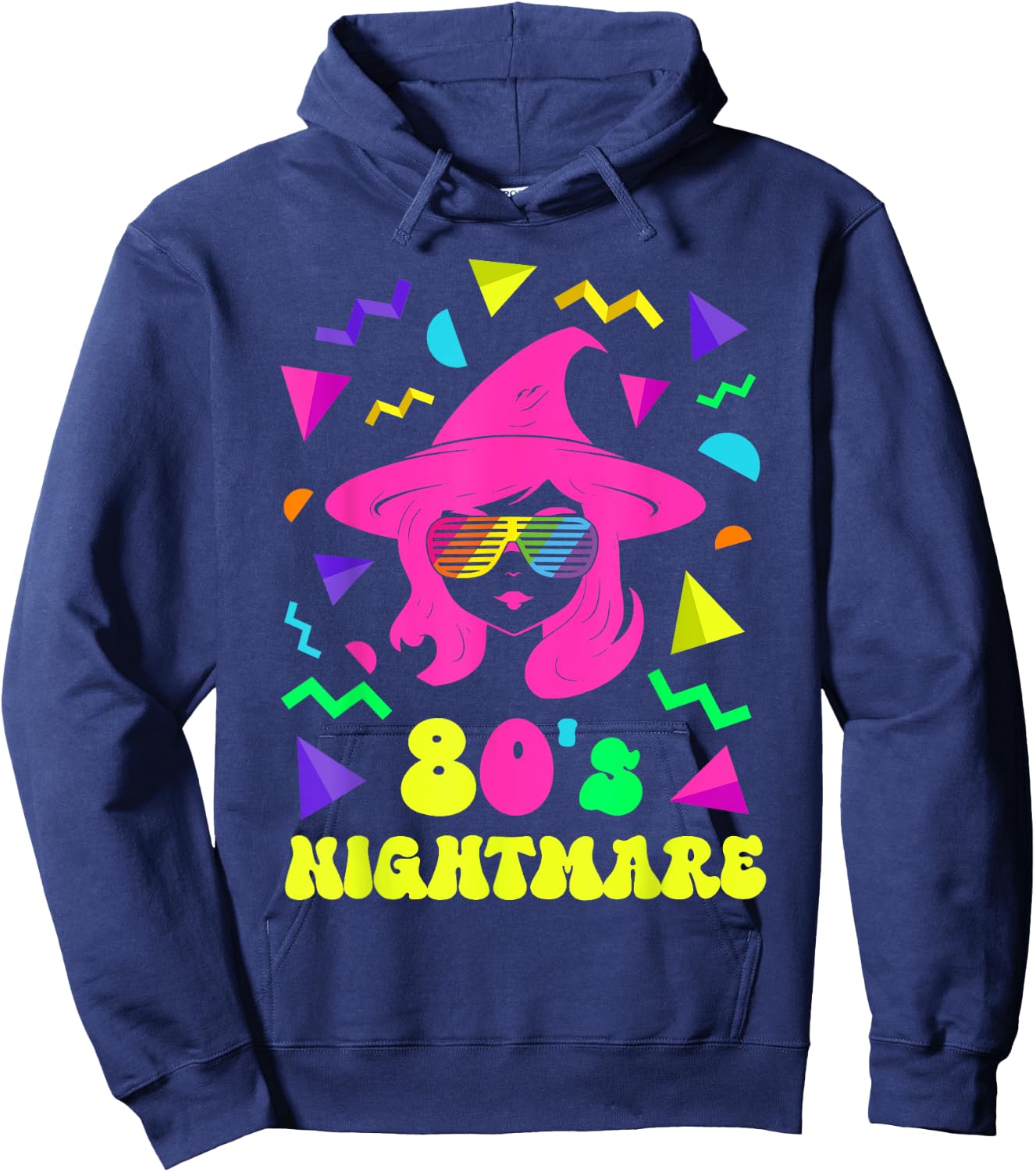 80's Nightmare Witch 1980s Retro Style 80s Women Halloween Hoodie - Hoodie | Navy