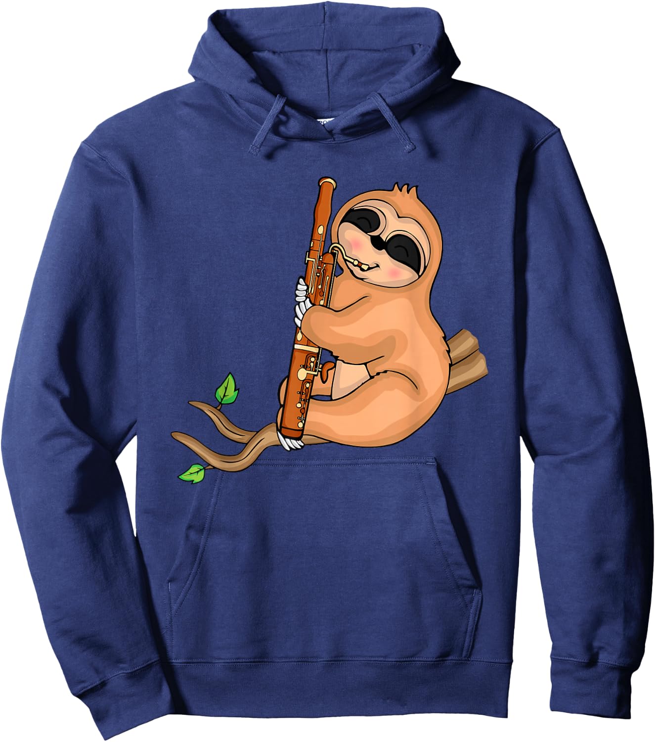 Sloth Bassoonist Player Music Kids Big Band Bassoon Hoodie - Hoodie | Navy