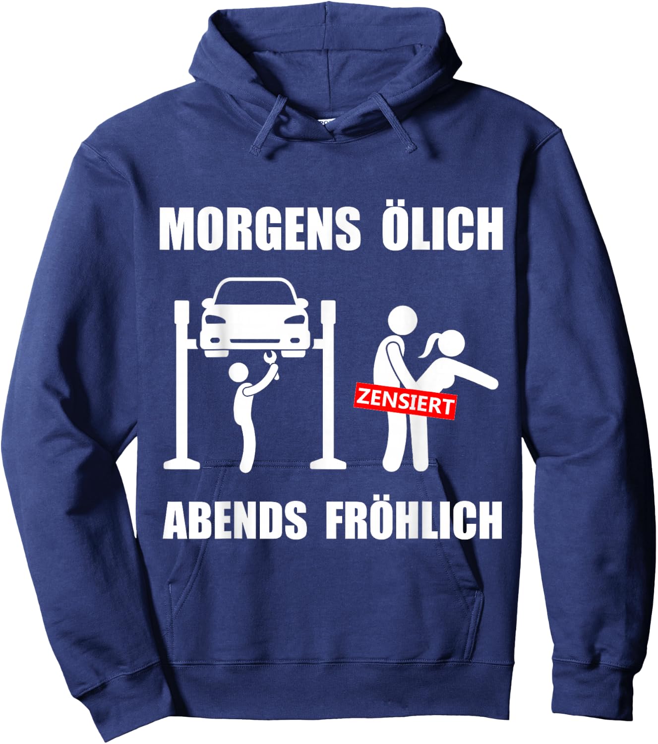 Herren KFZ Mechatroniker Lustige Mechaniker Sprüche ölich fröhlich Hoodie - Hoodie | Navy