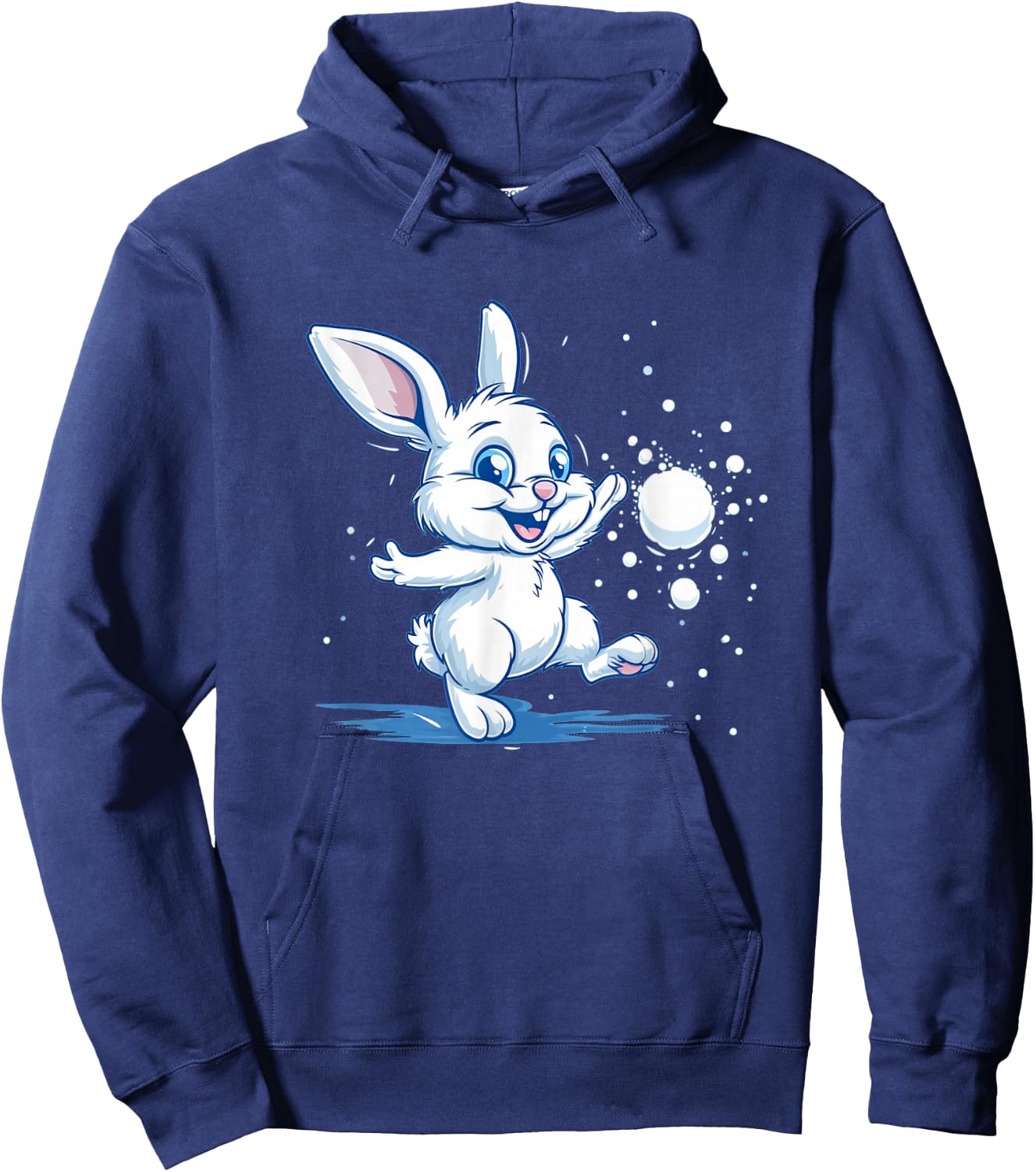 Snowball bunny in winter for Snowballer and fights lovers Hoodie - Hoodie | Navy