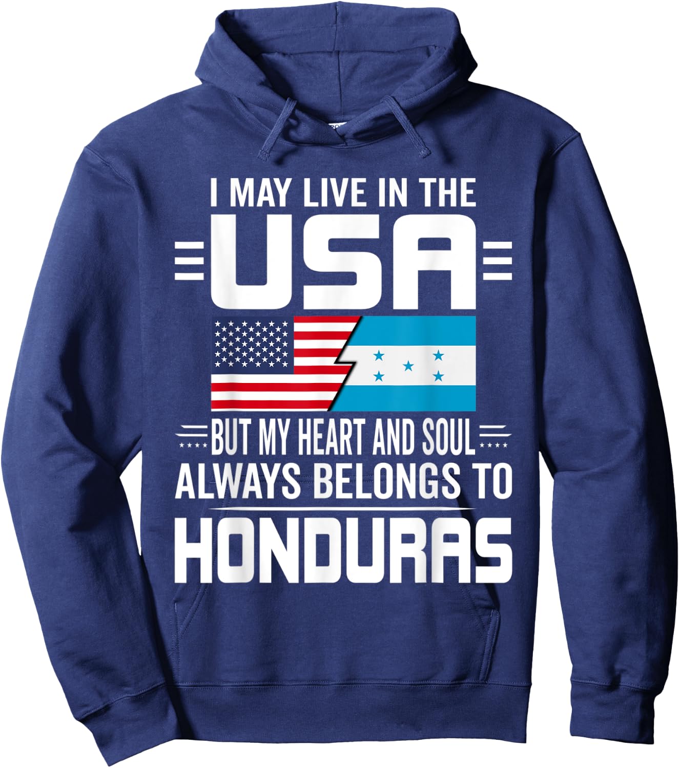 I May Live In USA But My Heart Always Belongs To Honduras Hoodie - Hoodie | Navy