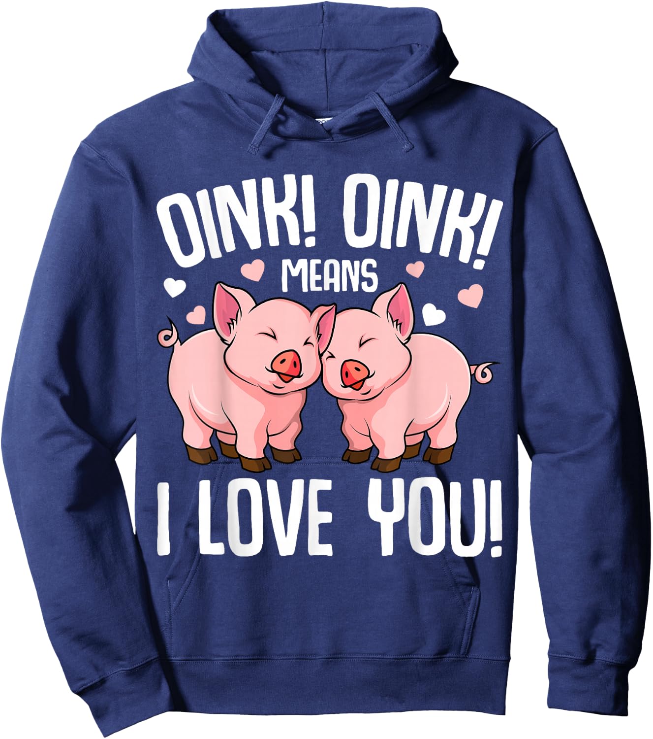 Pig Oink Women Kids Girls Hoodie - Hoodie | Navy