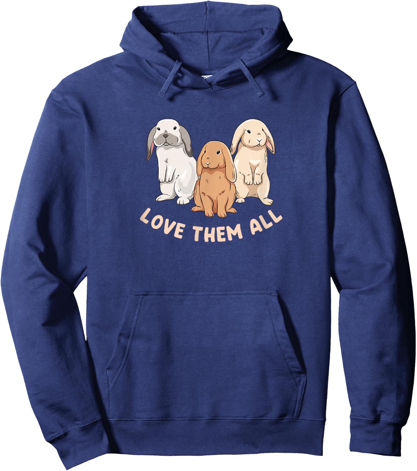 3 Cute Lop Bunnies Love Design for Bunny Owners Hoodie - Hoodie | Navy