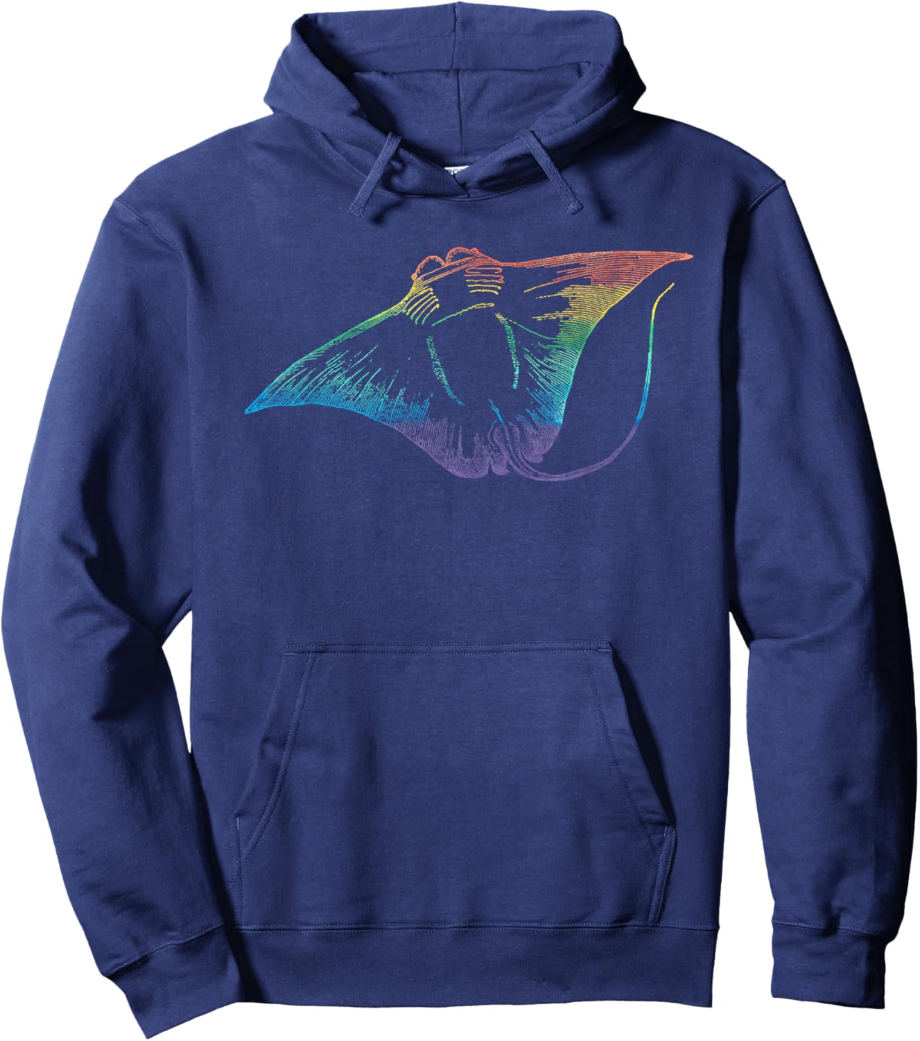 Vintage Rainbow Stingray Nautical Ocean Animal Cute T Shirt Hoodie - Hoodie | Navy